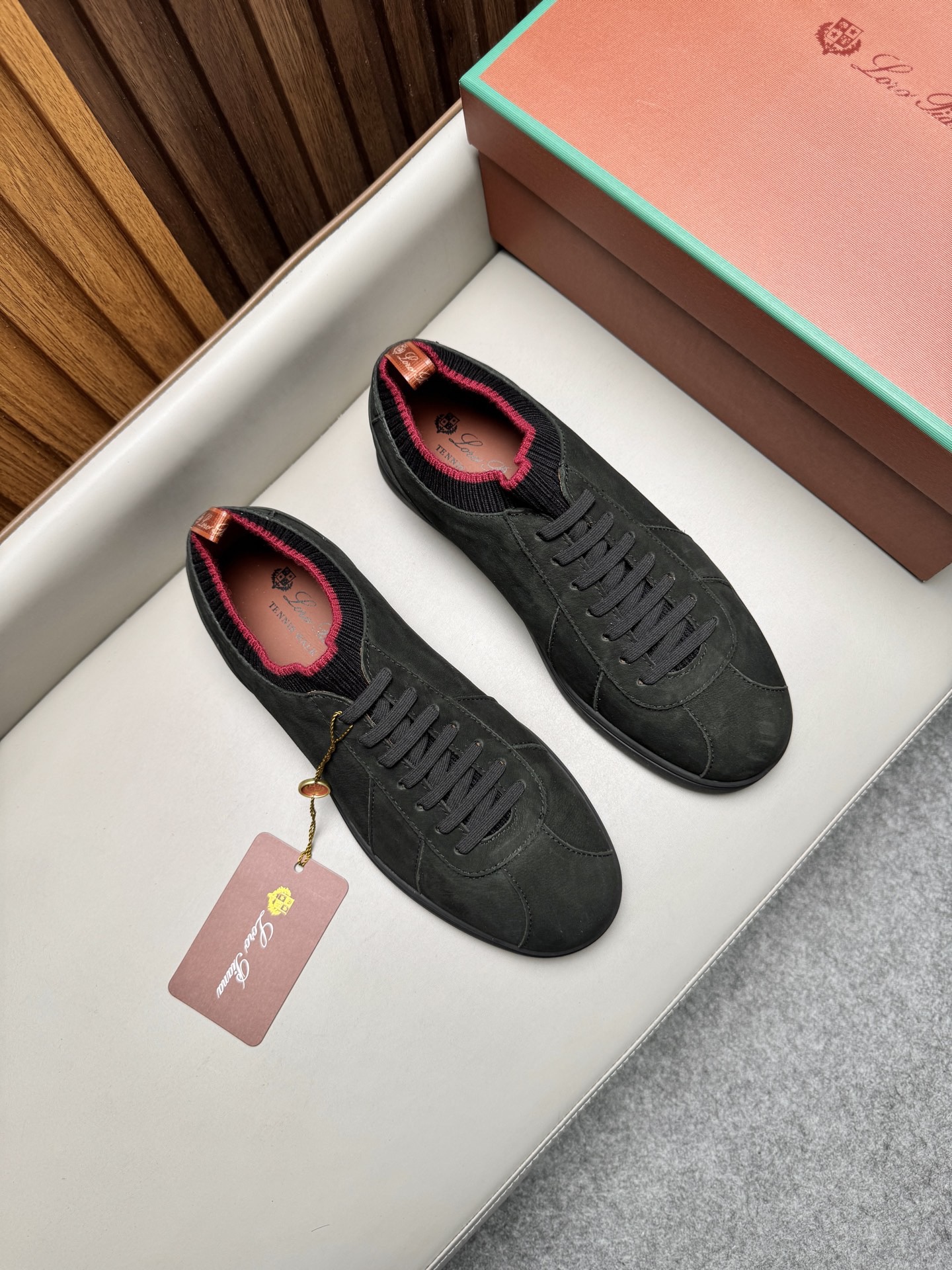 Кроссовки мужские в стиле Loro Piana Soho Walk черного цвета