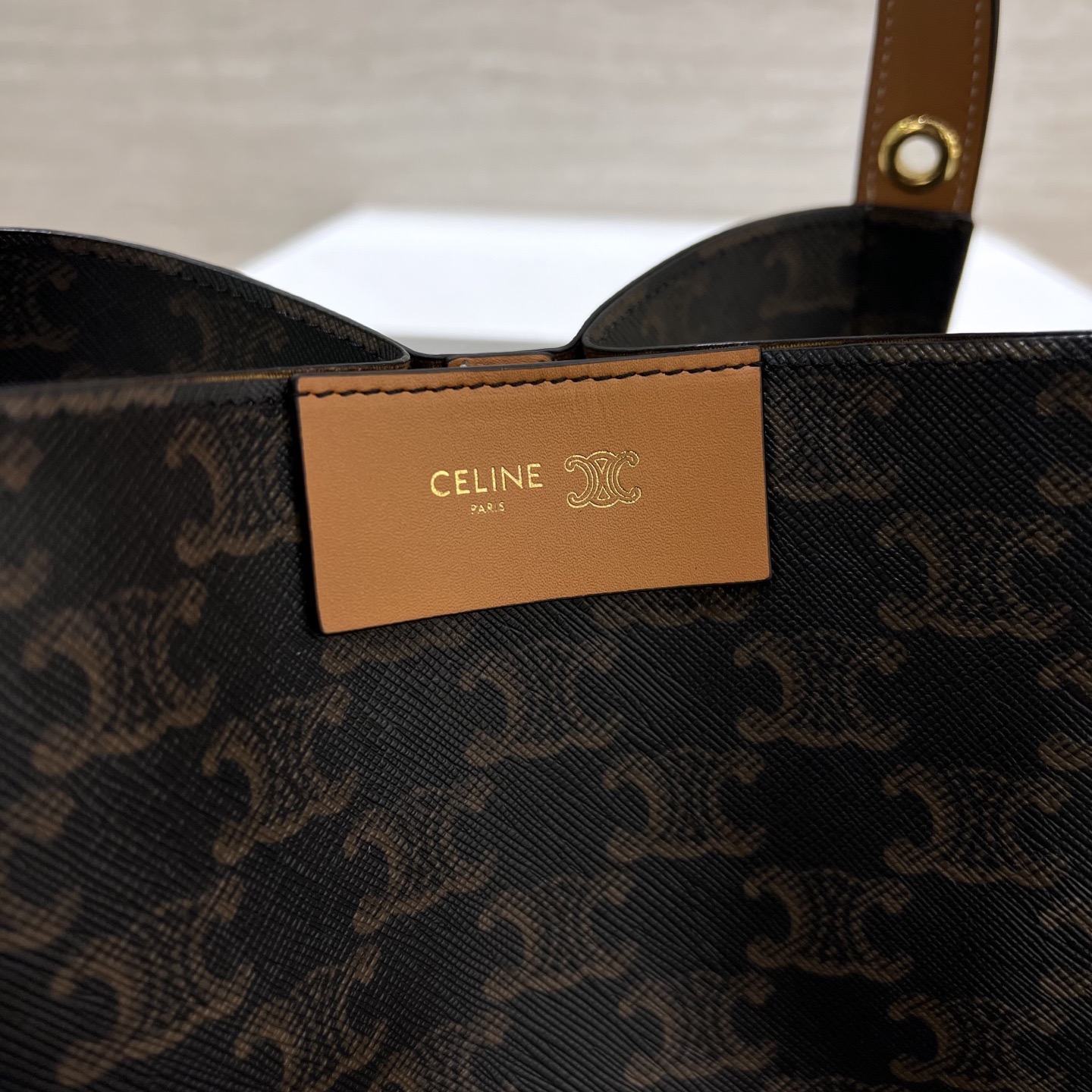 Сумка женская в стиле Celine Cubo Monogram коричневого цвета