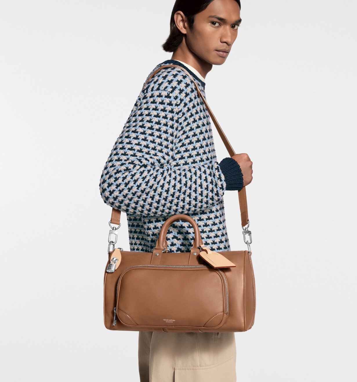 Сумка мужская Louis Vuitton Keepall Cargo Bandoulière 35 коричневого цвета