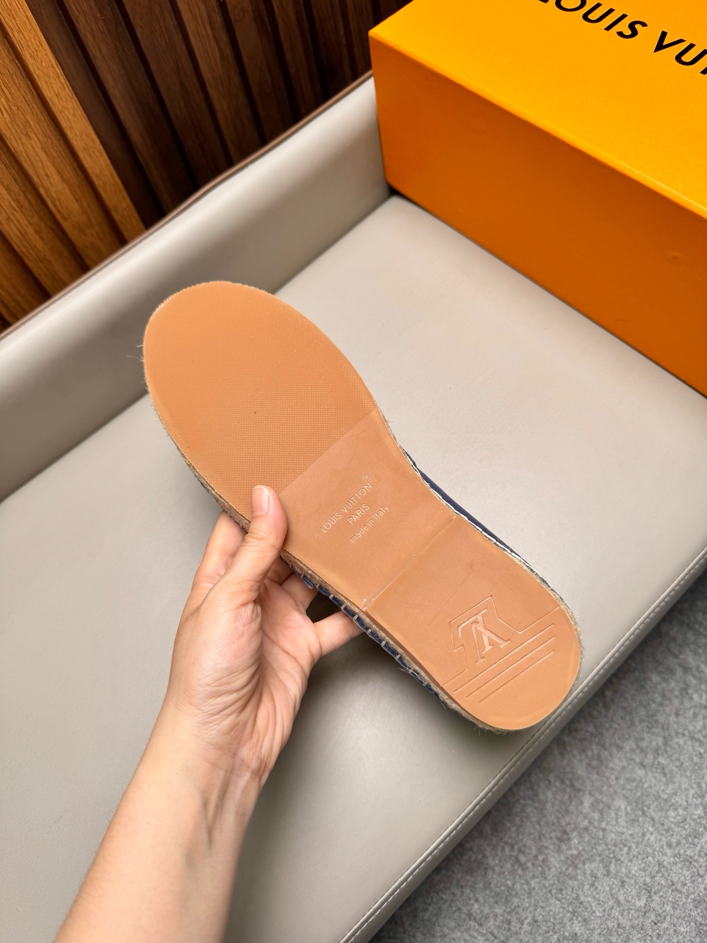 Эспадрильи мужские в стиле Louis Vuitton синего цвета