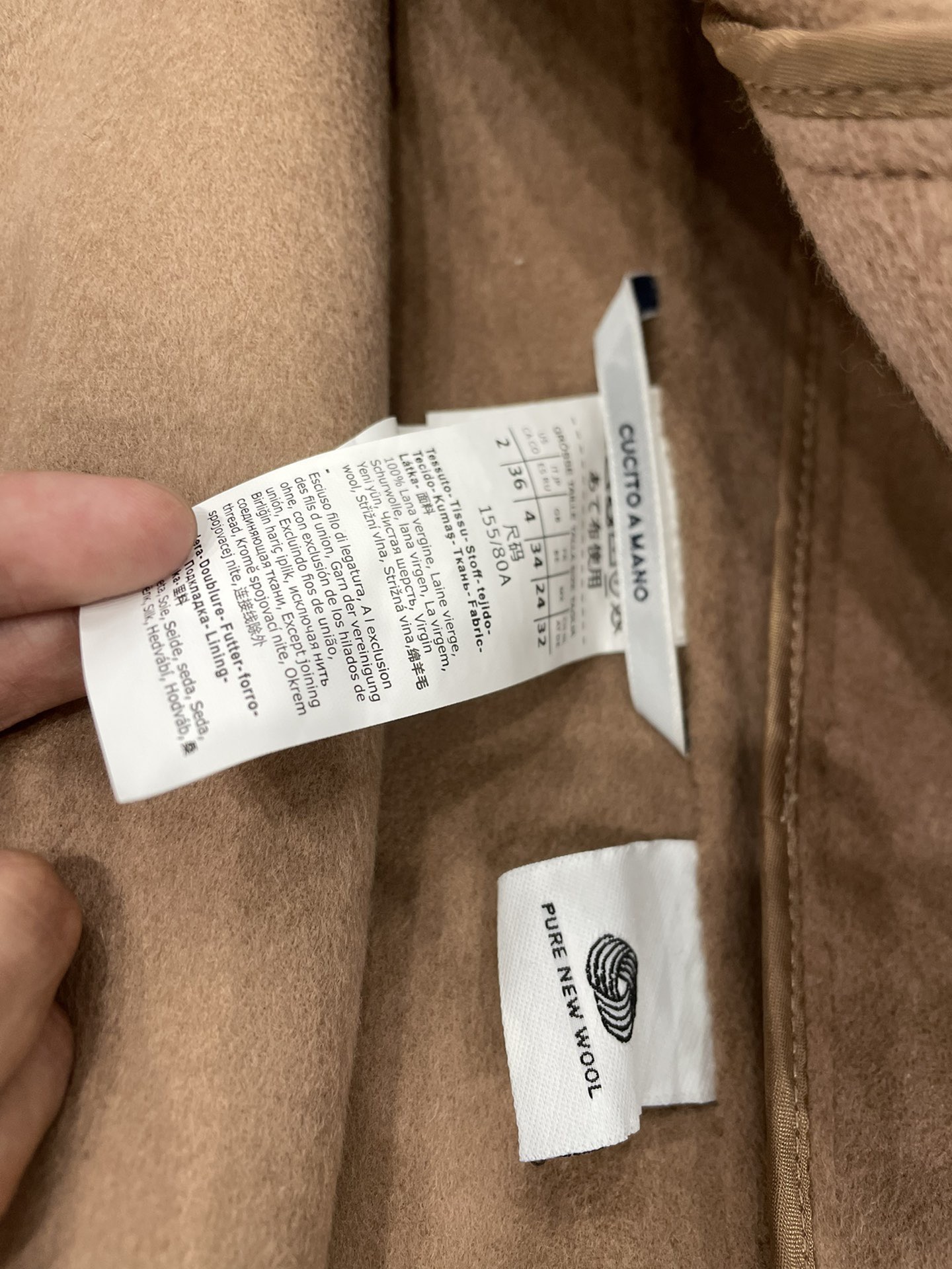 Пальто женское в стиле Max Mara Elisa верблюжьего цвета с поясом