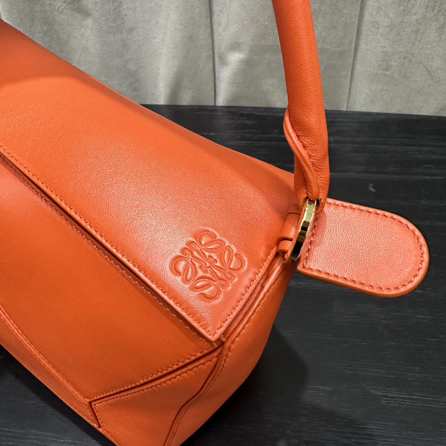 Сумка женская в стиле Loewe Puzzle оранжевого цвета