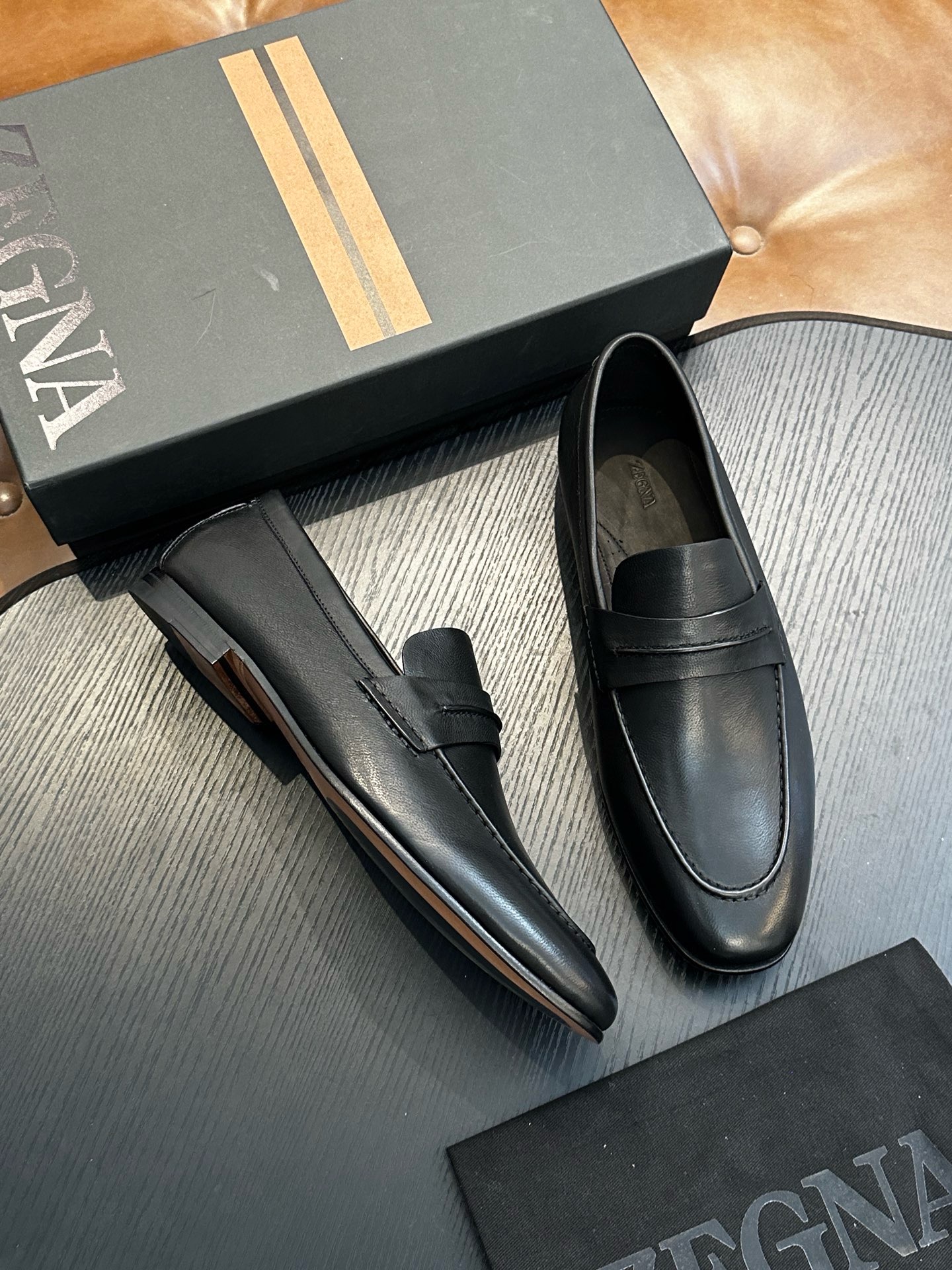 Лоферы мужские Zegna чёрного цвета