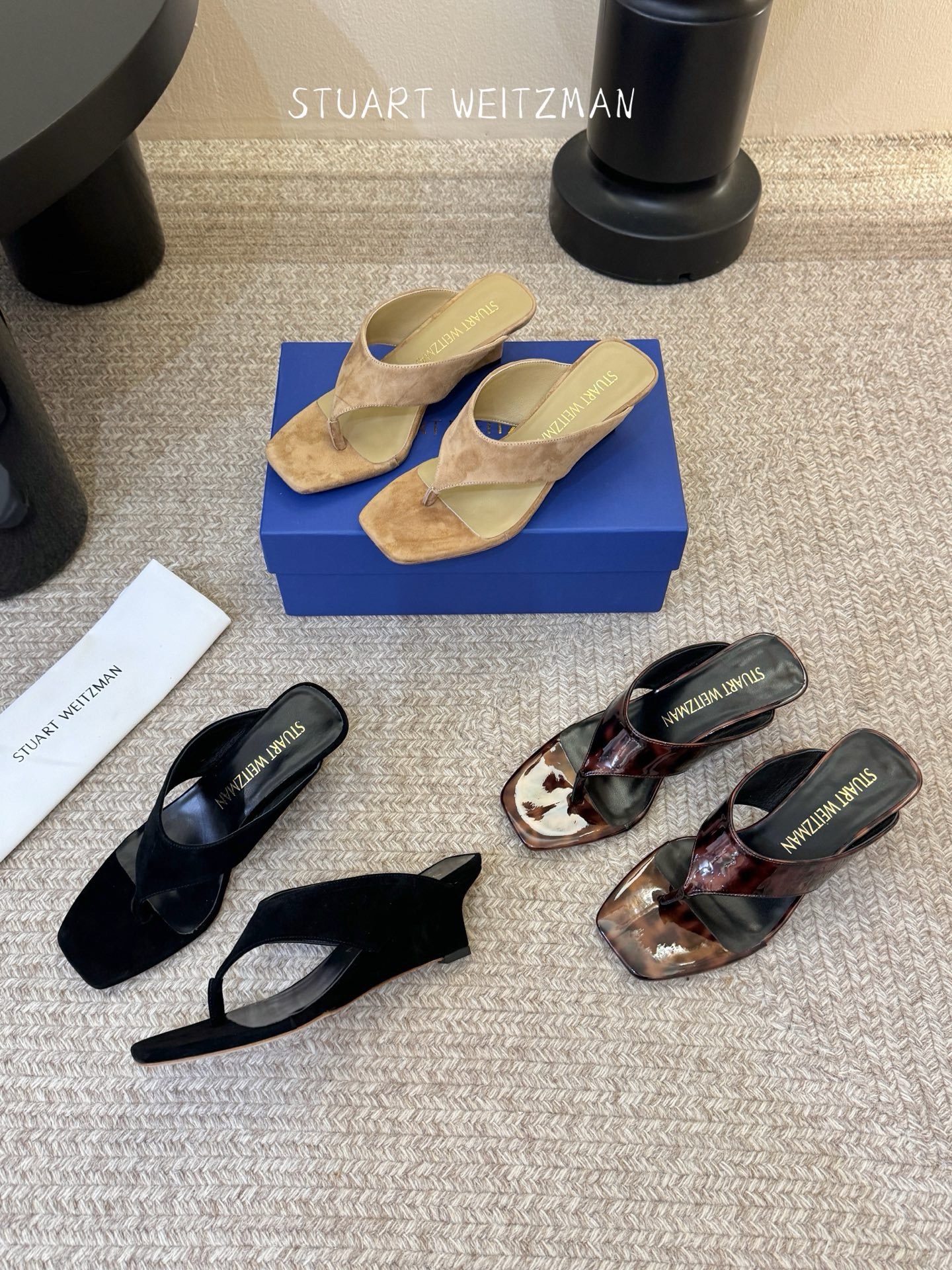 Мюли женские в стиле Stuart Weitzman коричневого цвета