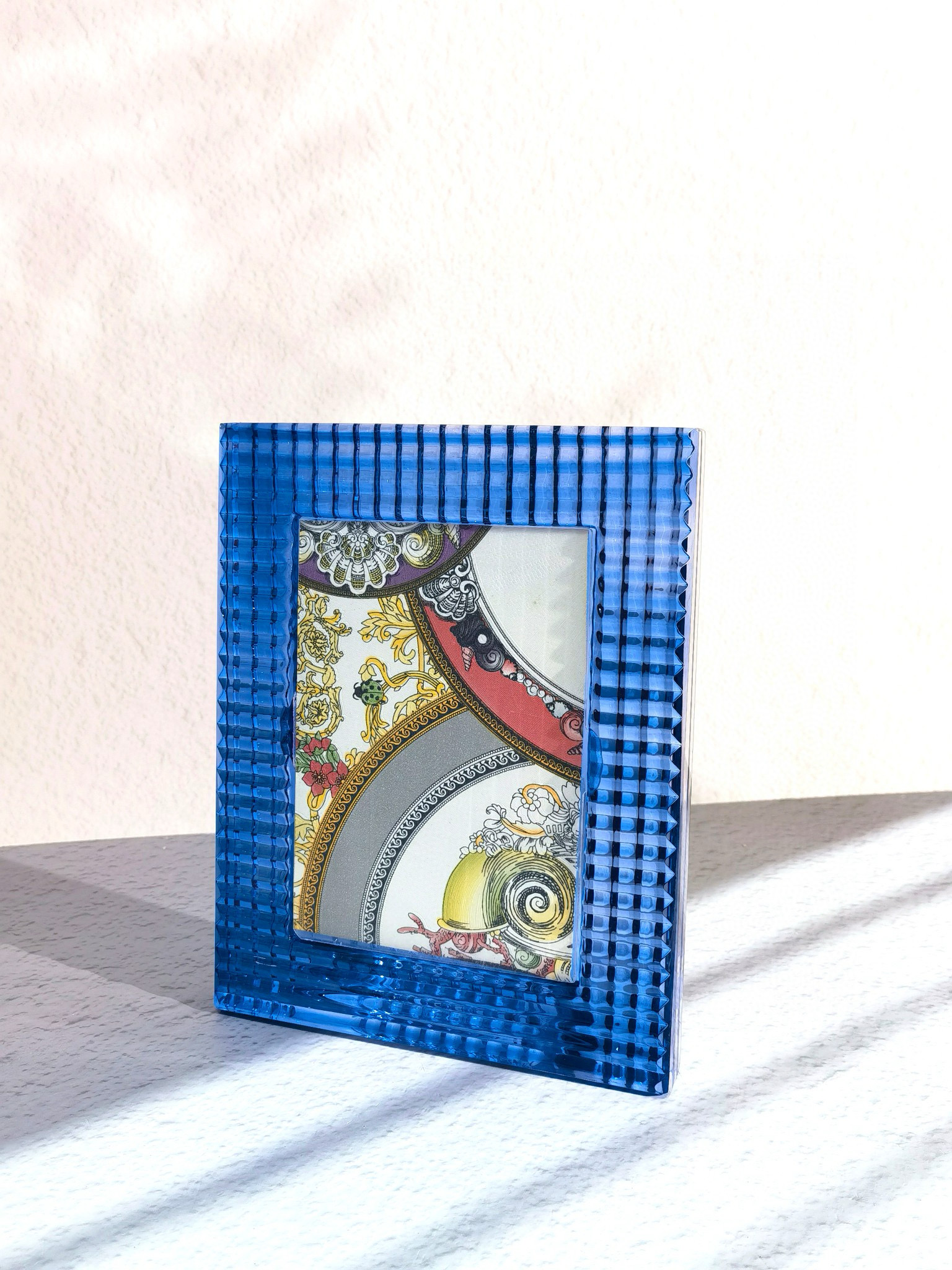 Хрустальная фоторамка в стиле Baccarat Brilliant Series, синего цвета