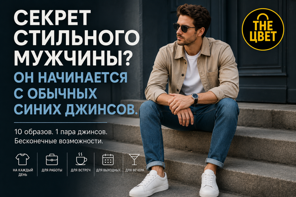 Секрет стильного мужчины? Он начинается с обычных синих джинсов