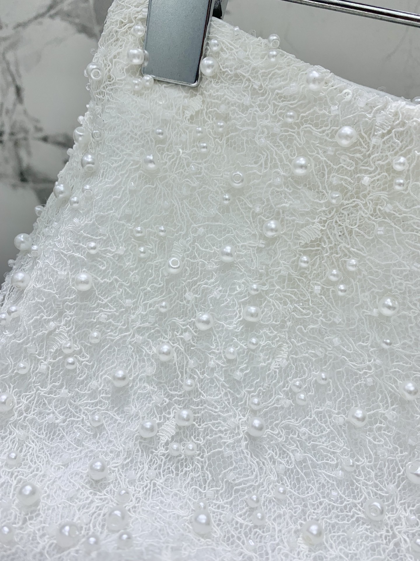 Юбка женская в стиле Saint Laurent белого цвета