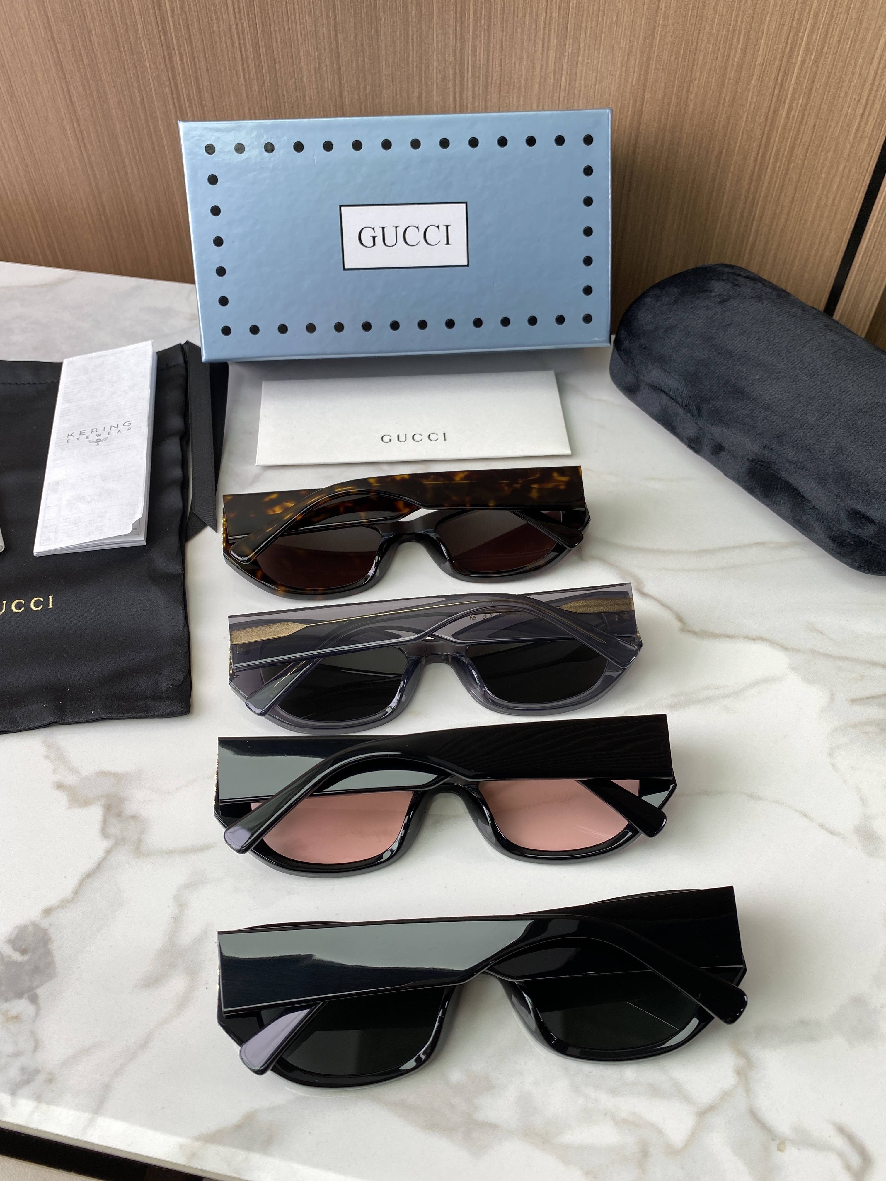 Очки солнцезащитные унисекс в стиле Gucci в массивной оправе прямоугольной формы