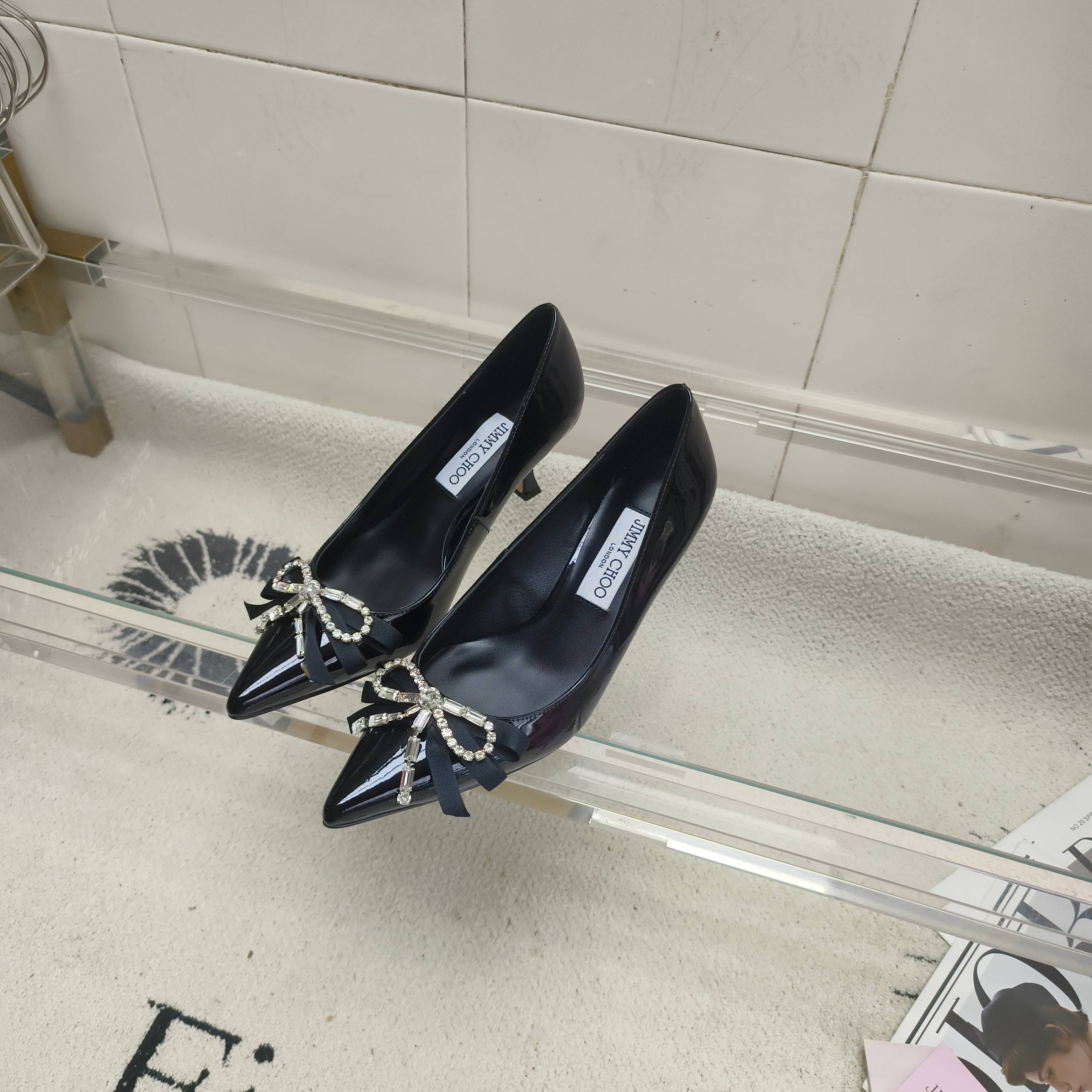 Туфли женские в стиле Jimmy Choo Auriа черного цвета