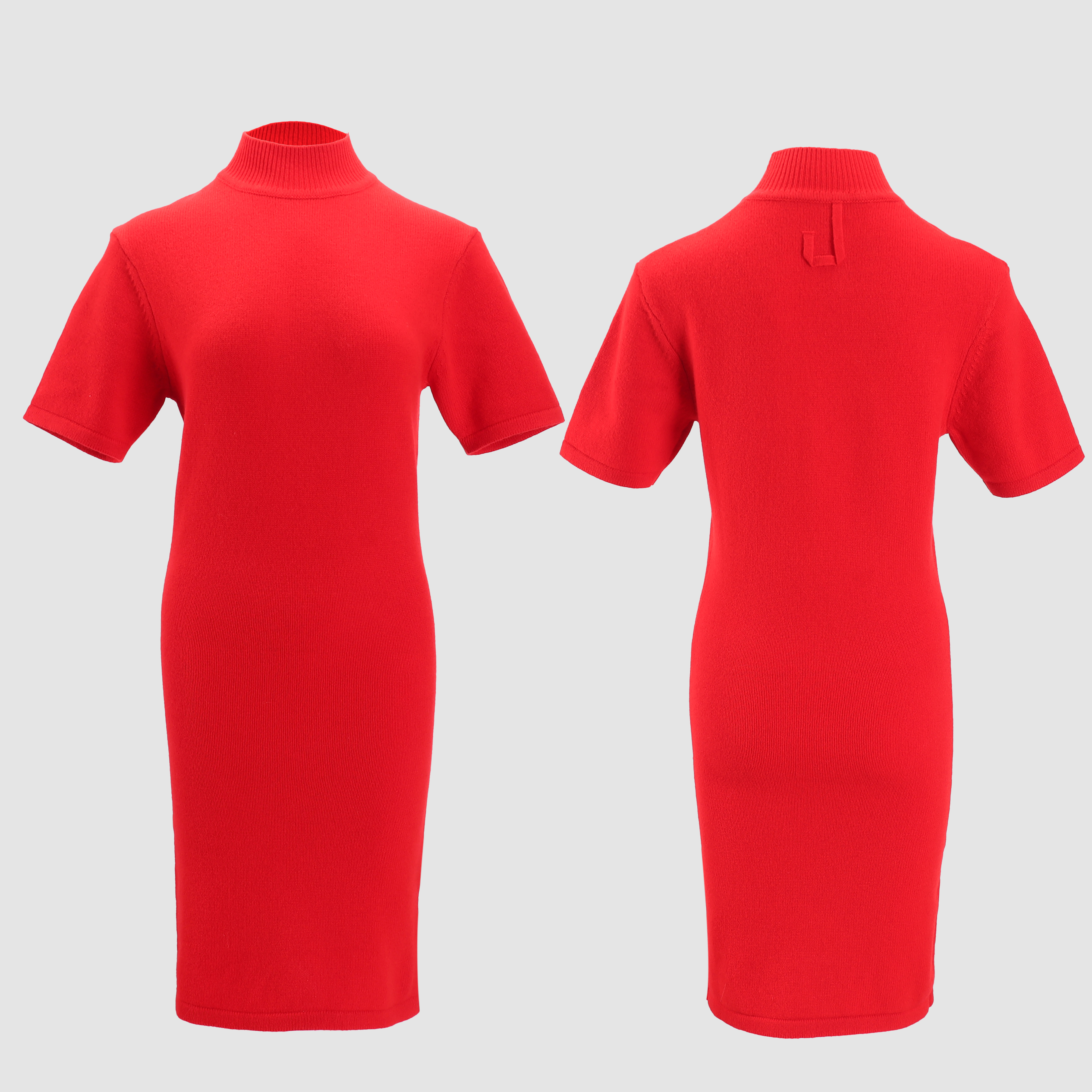 Платье трикотажное женское в стиле Jacquemus красного цвета