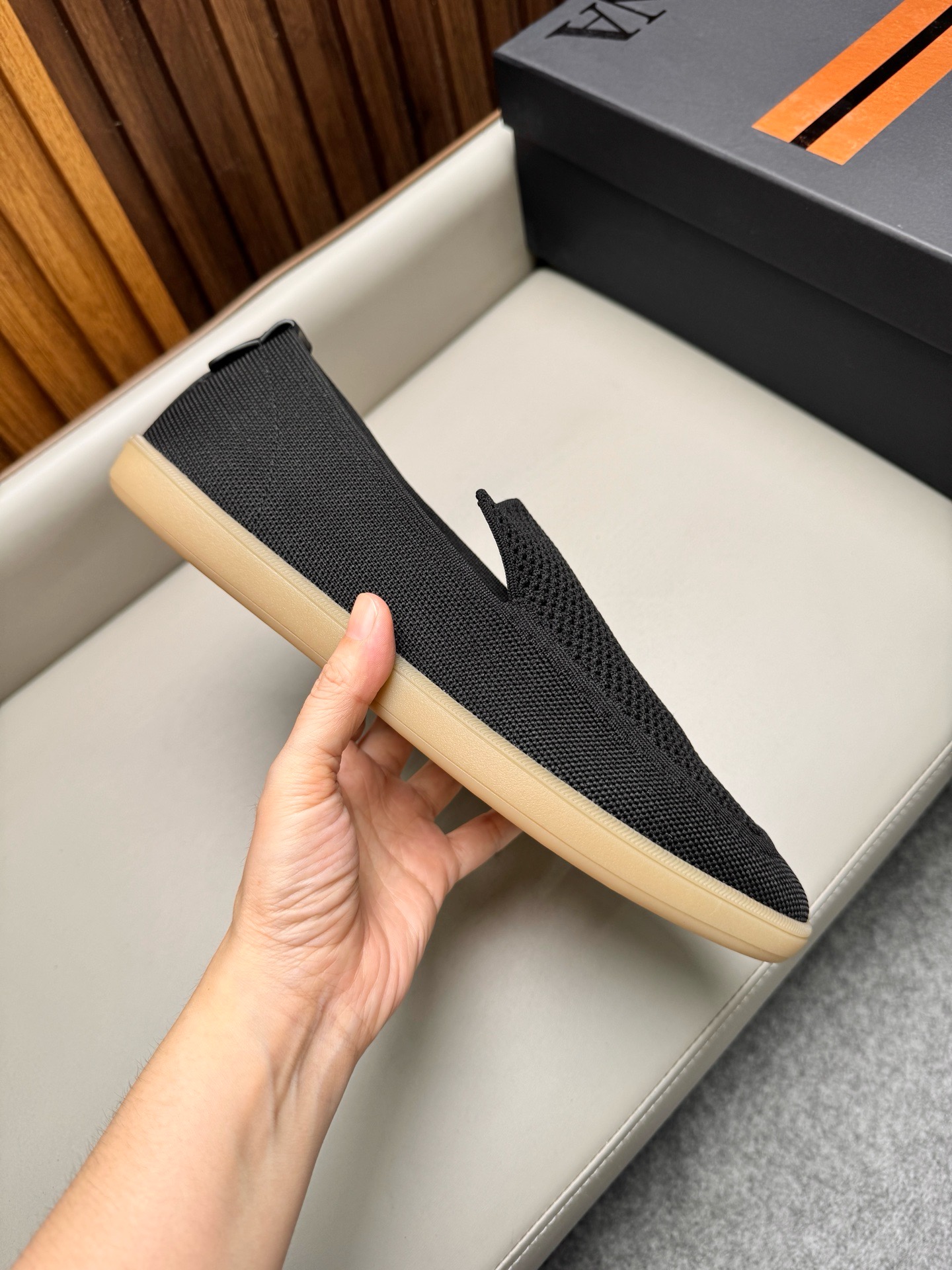 Лоферы мужские Zegna Triple Stitch Monte чёрного цвета