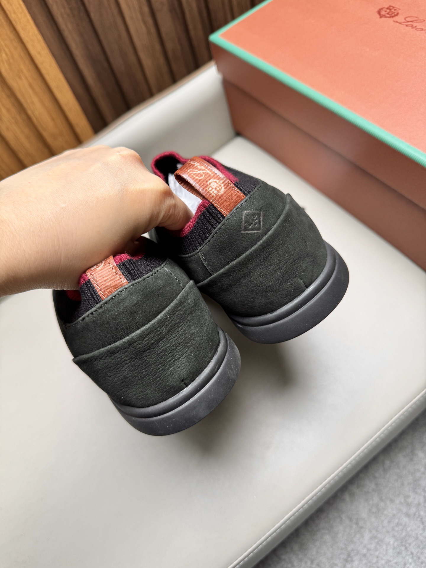 Кроссовки мужские в стиле Loro Piana Soho Walk черного цвета