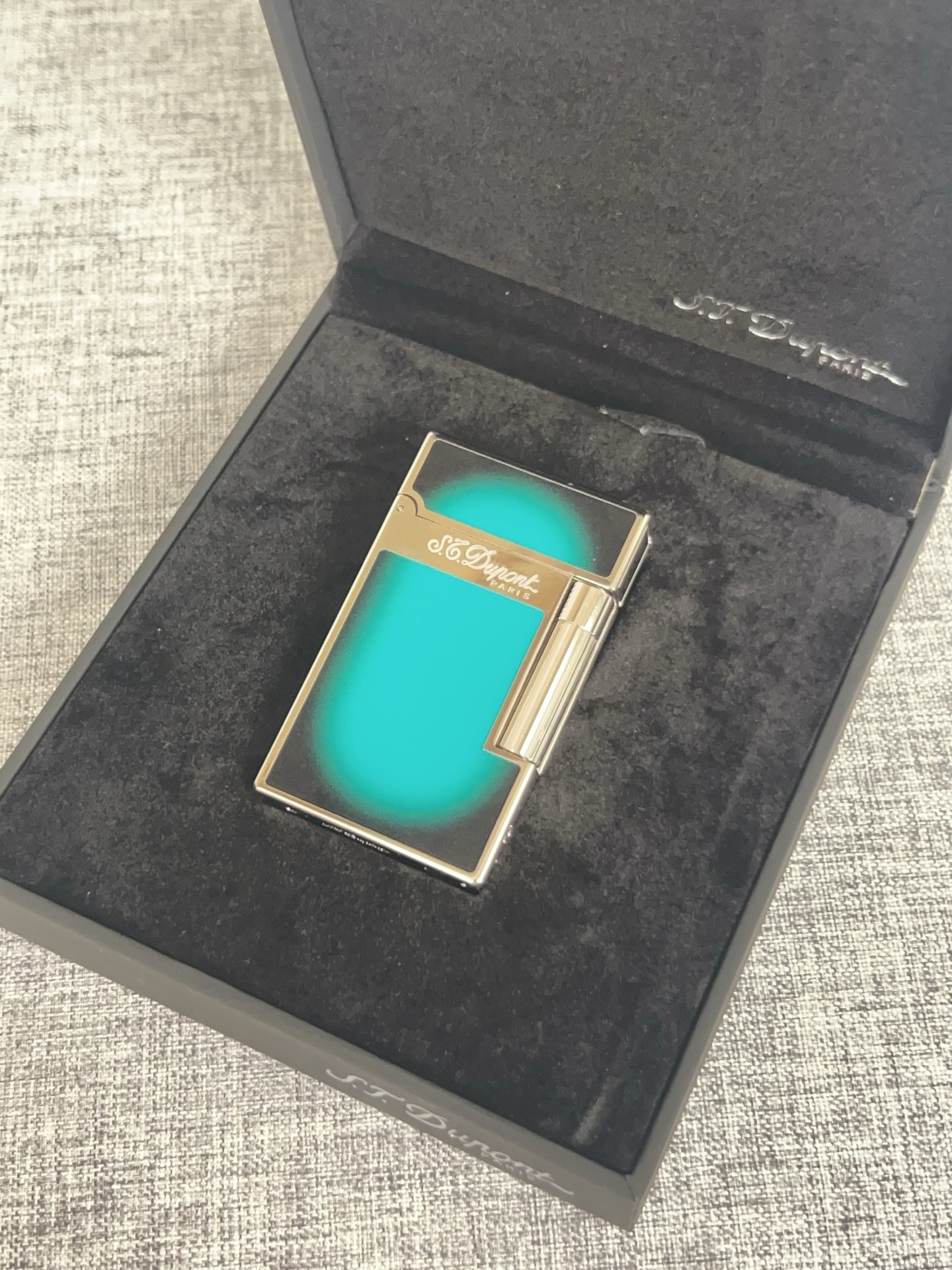 Зажигалка в стиле S.T. Dupont (бирюзового цвета)