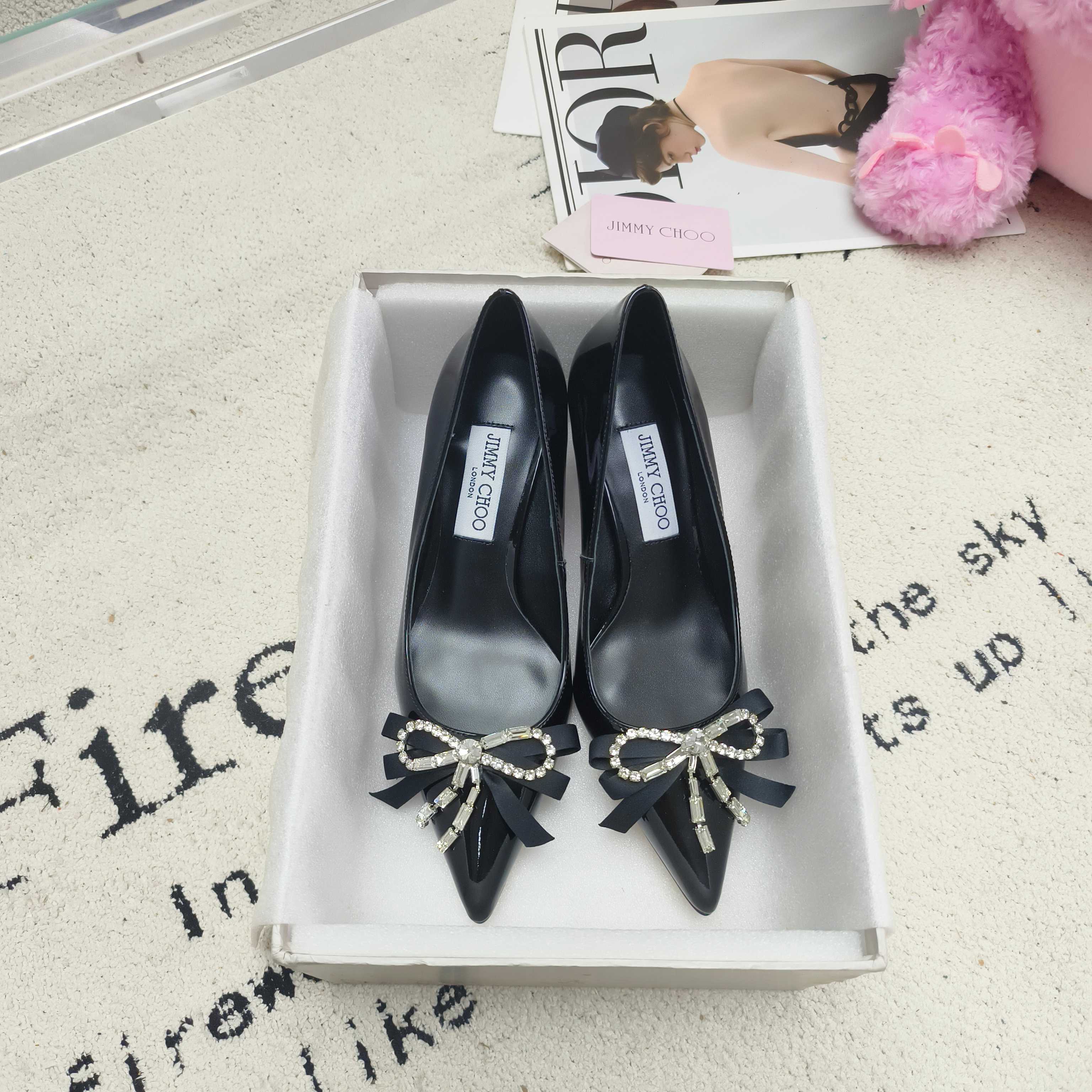Туфли женские в стиле Jimmy Choo Auriа черного цвета