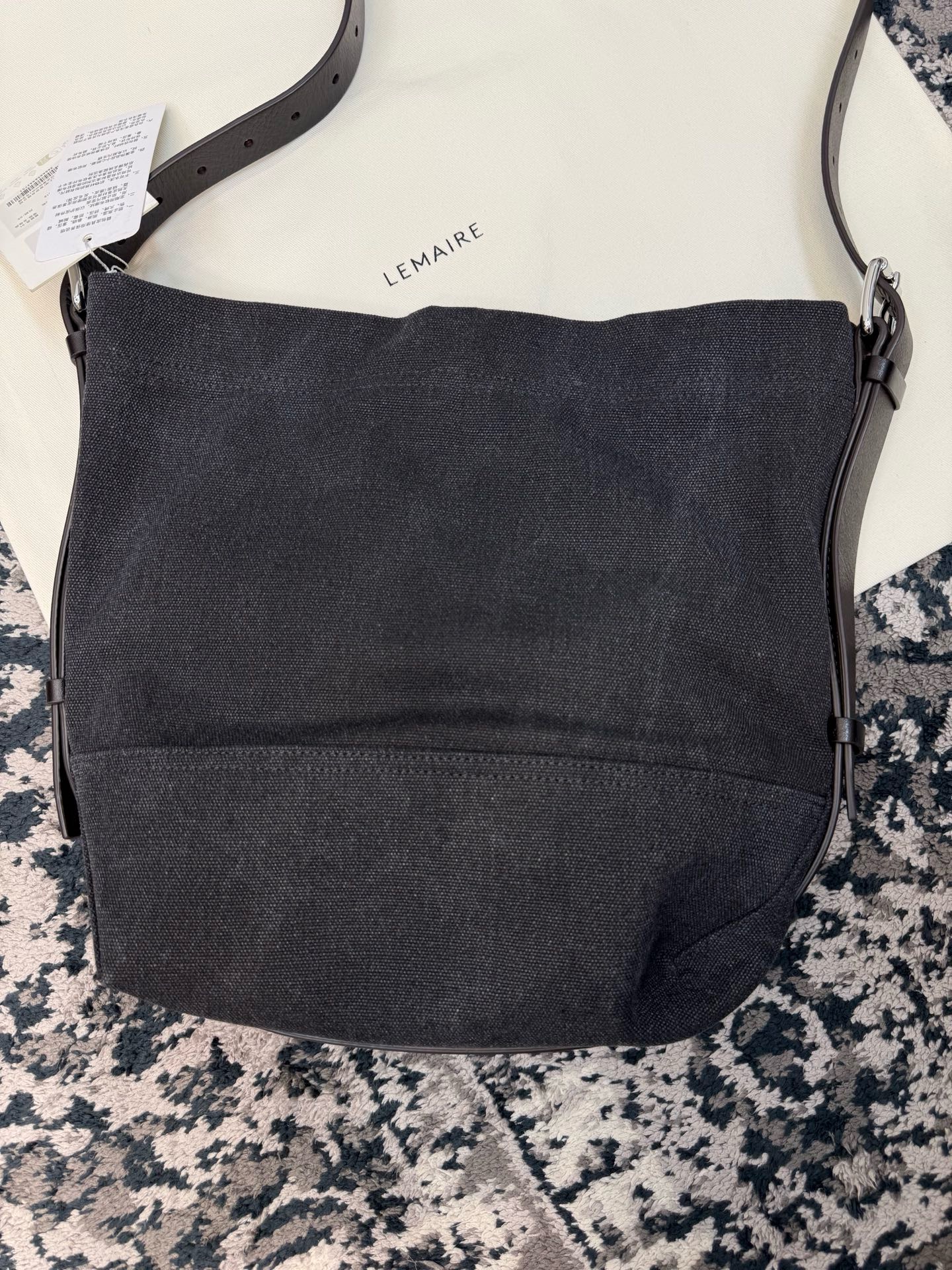 Сумка женская в стиле Lemaire Small Tote угольно-серого цвета