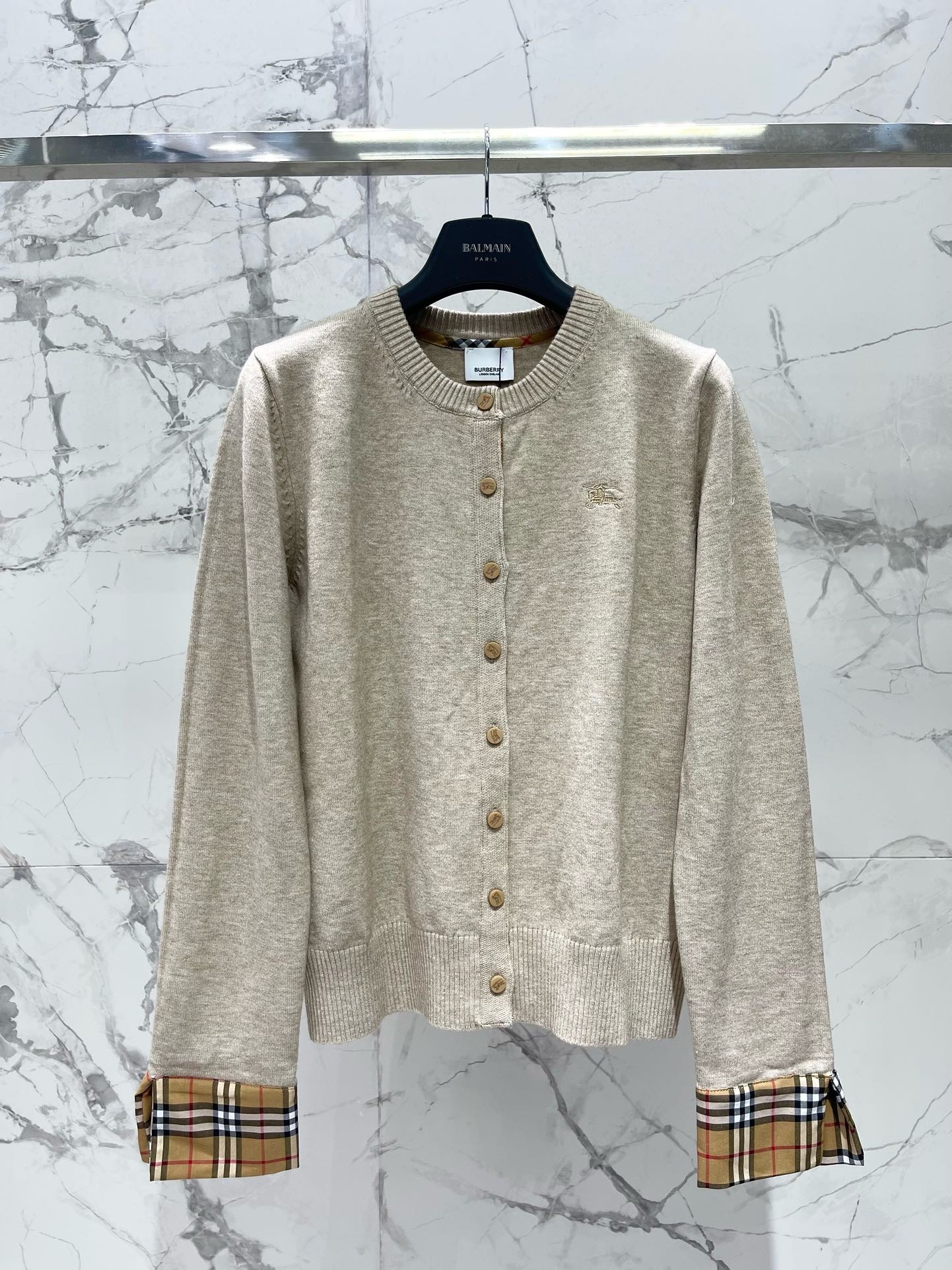 Кардиган женский Burberry EKD Cotton Wool Cardigan бежевого цвета