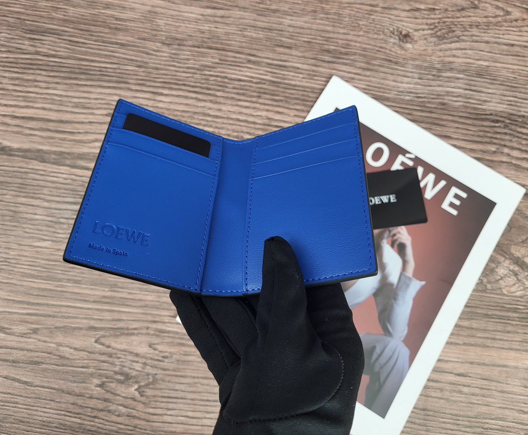 Кошелёк компактный в стиле Loewe L1132 синего цвета