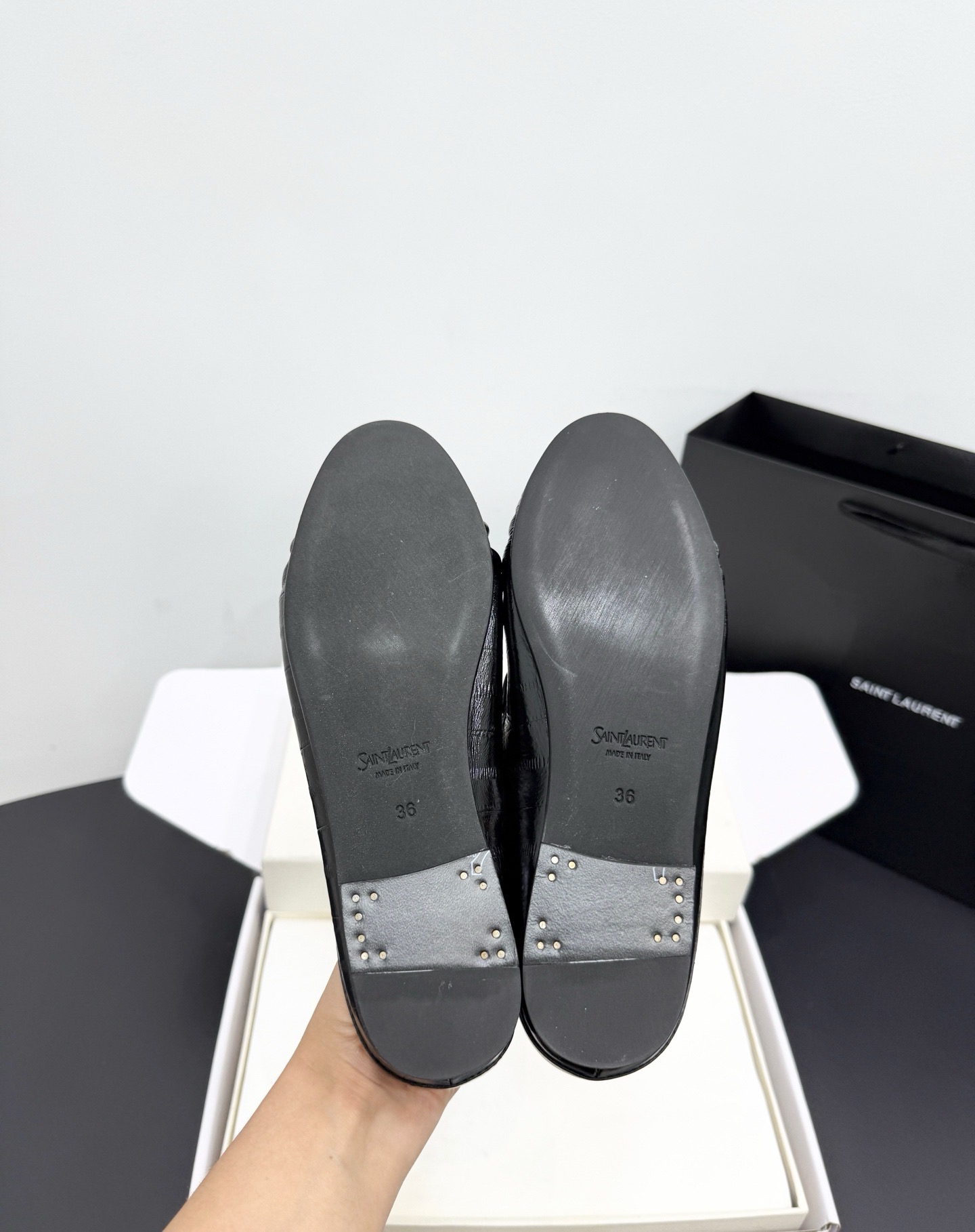 Мюли-лоферы женские в стиле Saint Laurent Le Loafer черного цвета