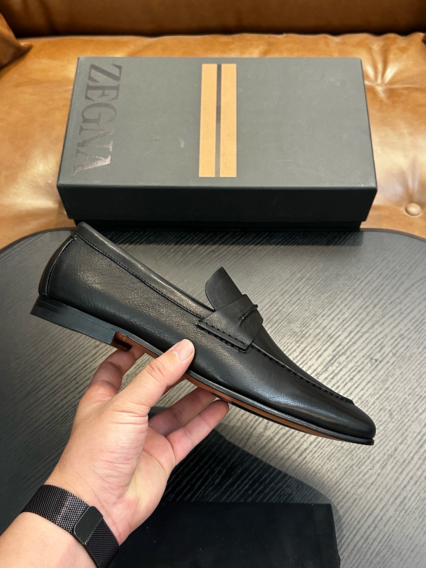 Лоферы мужские Zegna чёрного цвета