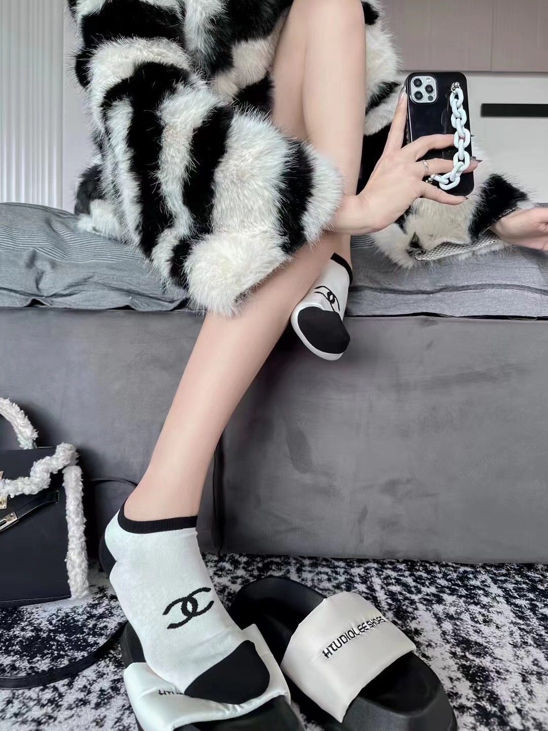 Носки женские в стиле Chanel (набор 5 пар)