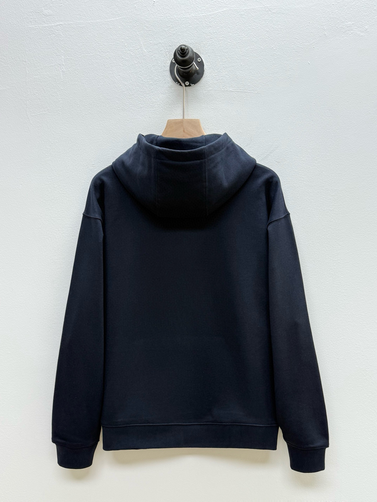 Худи мужское в стиле Fendi FD из махрового хлопка тёмно-синего цвета