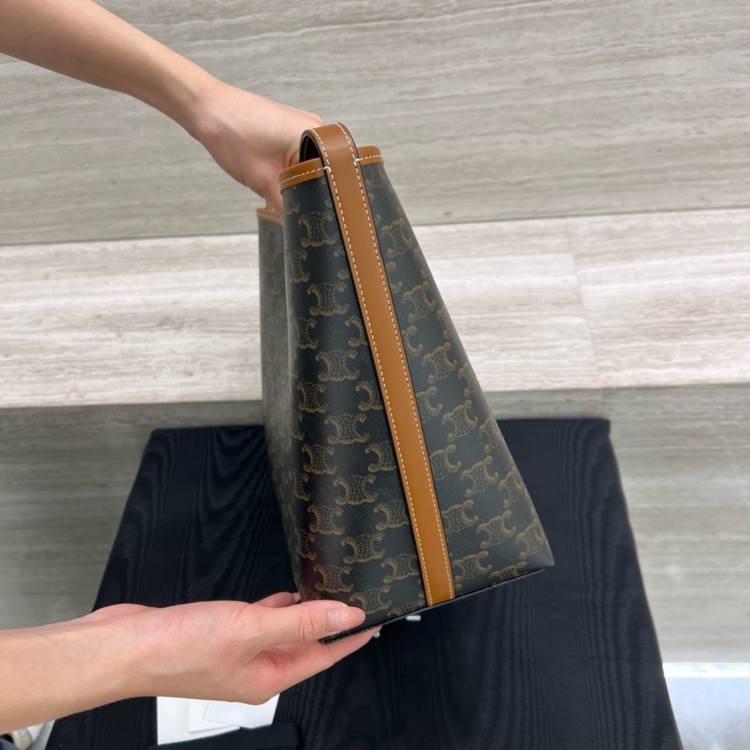 Сумка женская в стиле Celine Soft Shopper с принтом тёмно-синего цвета