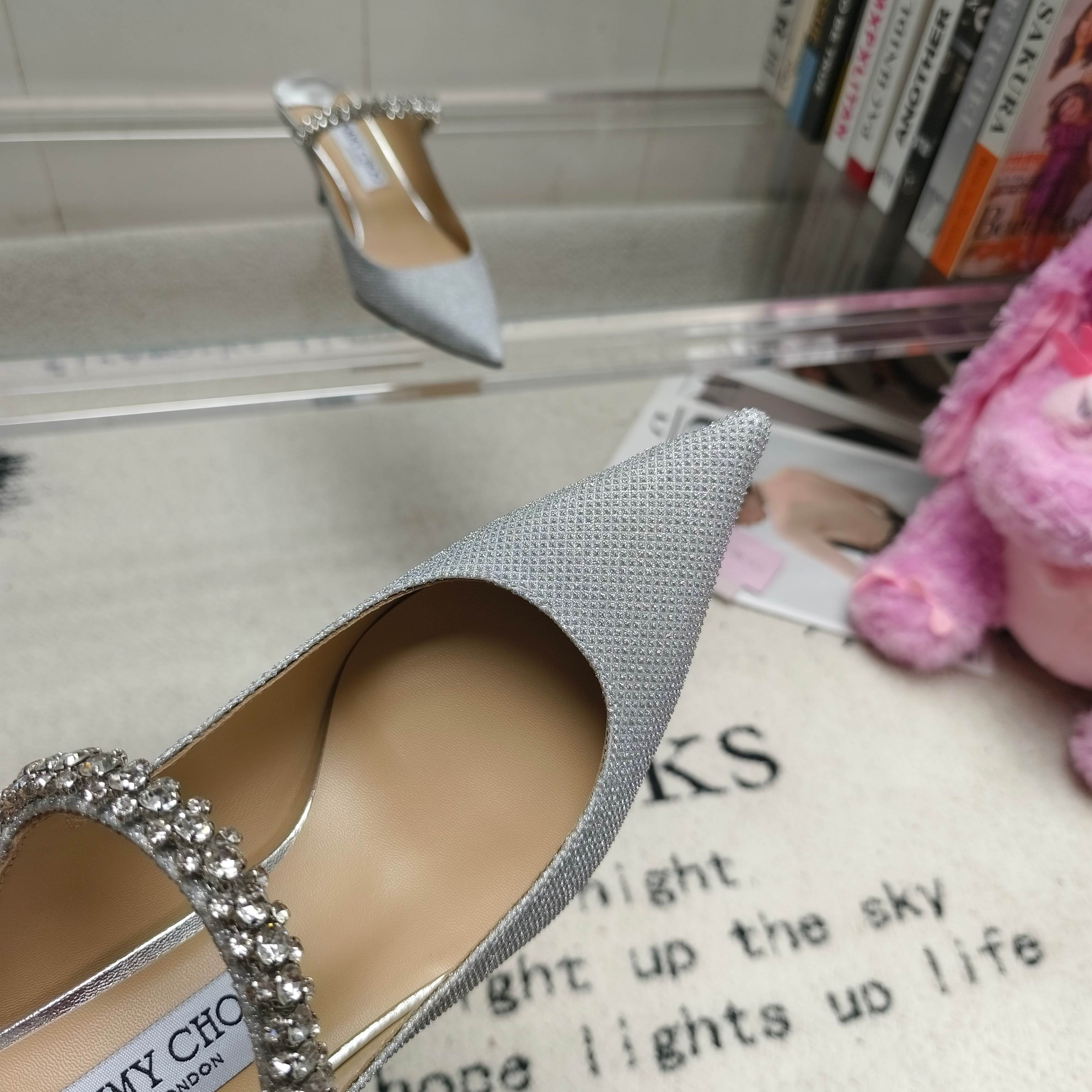 Мюли женские в стиле Jimmy Choo голубого цвета