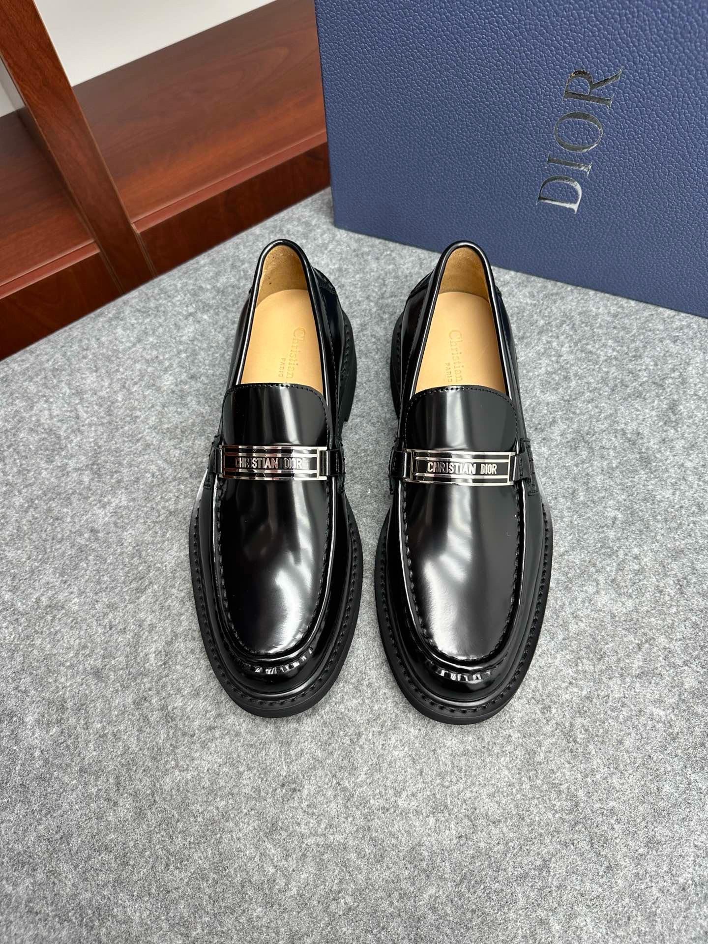Лоферы мужские в стиле Dior Explorer чёрного цвета