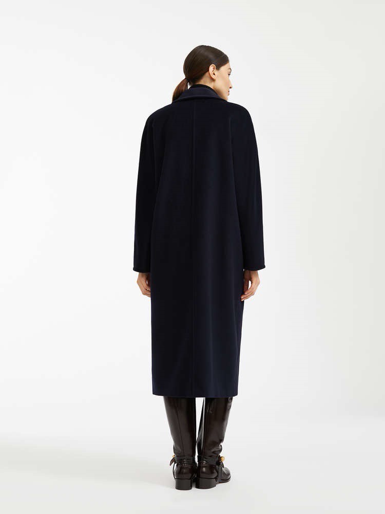 Пальто женское в стиле Max Mara Anne-Marie Beretta тёмно-синего цвета