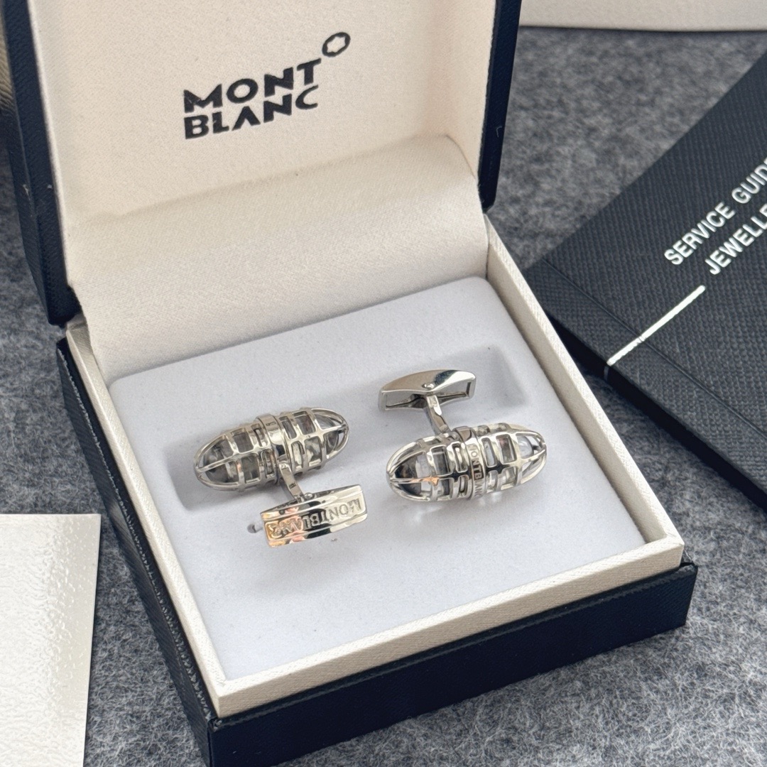 Запонки мужские Montblanc из металла овальной формы