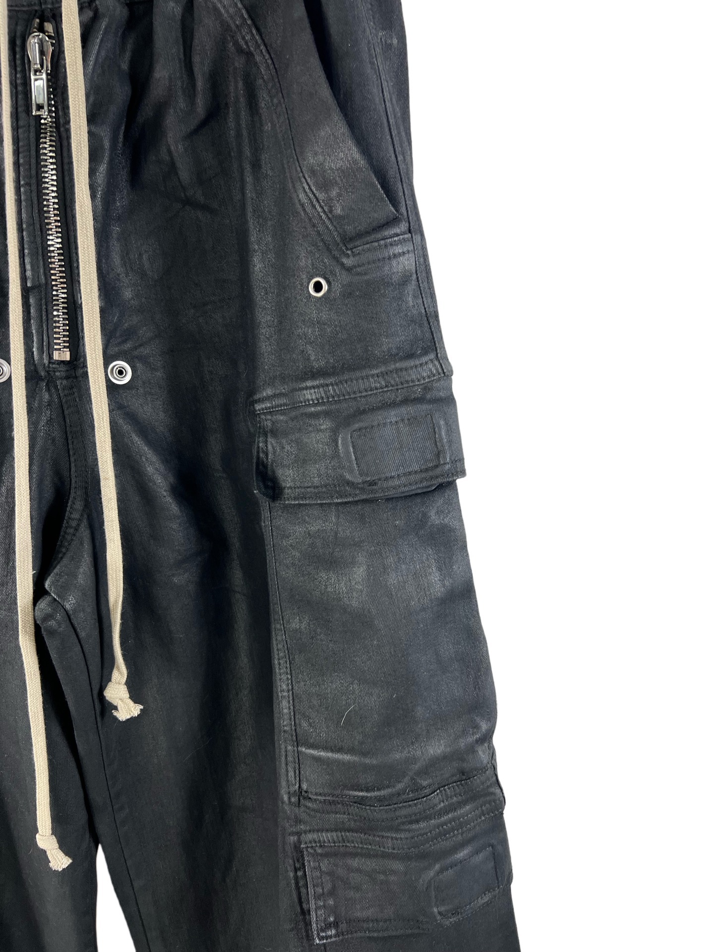 Брюки унисекс в стиле Rick Owens DRKSHDW  чёрного цвета с карманами