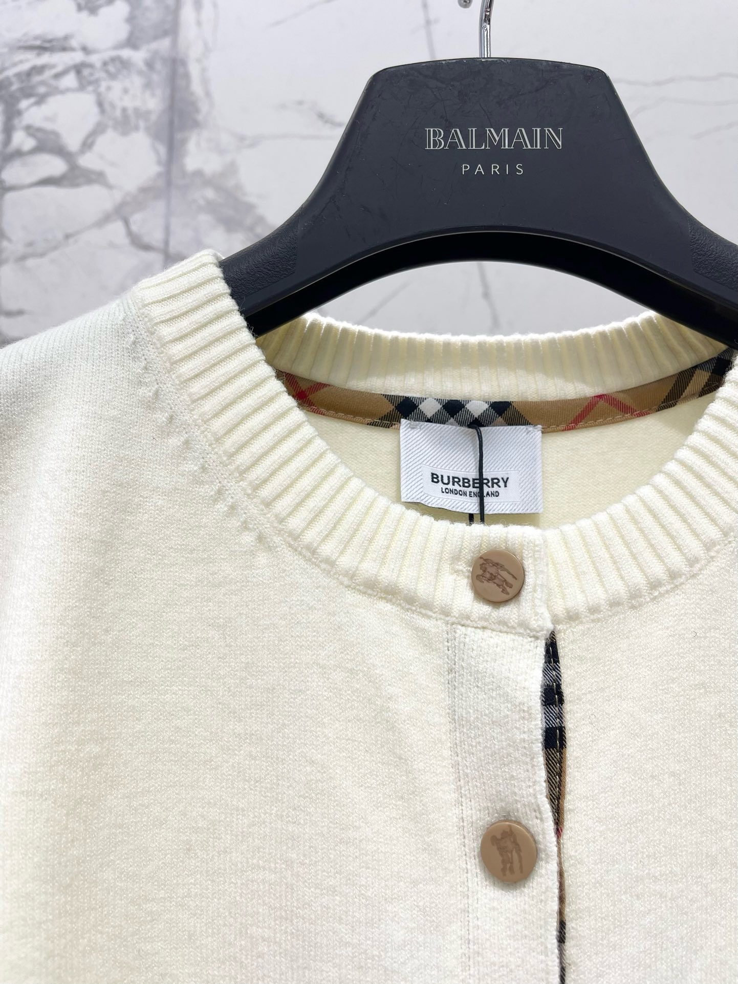 Кардиган женский Burberry EKD Cotton Wool Cardigan бежевого цвета