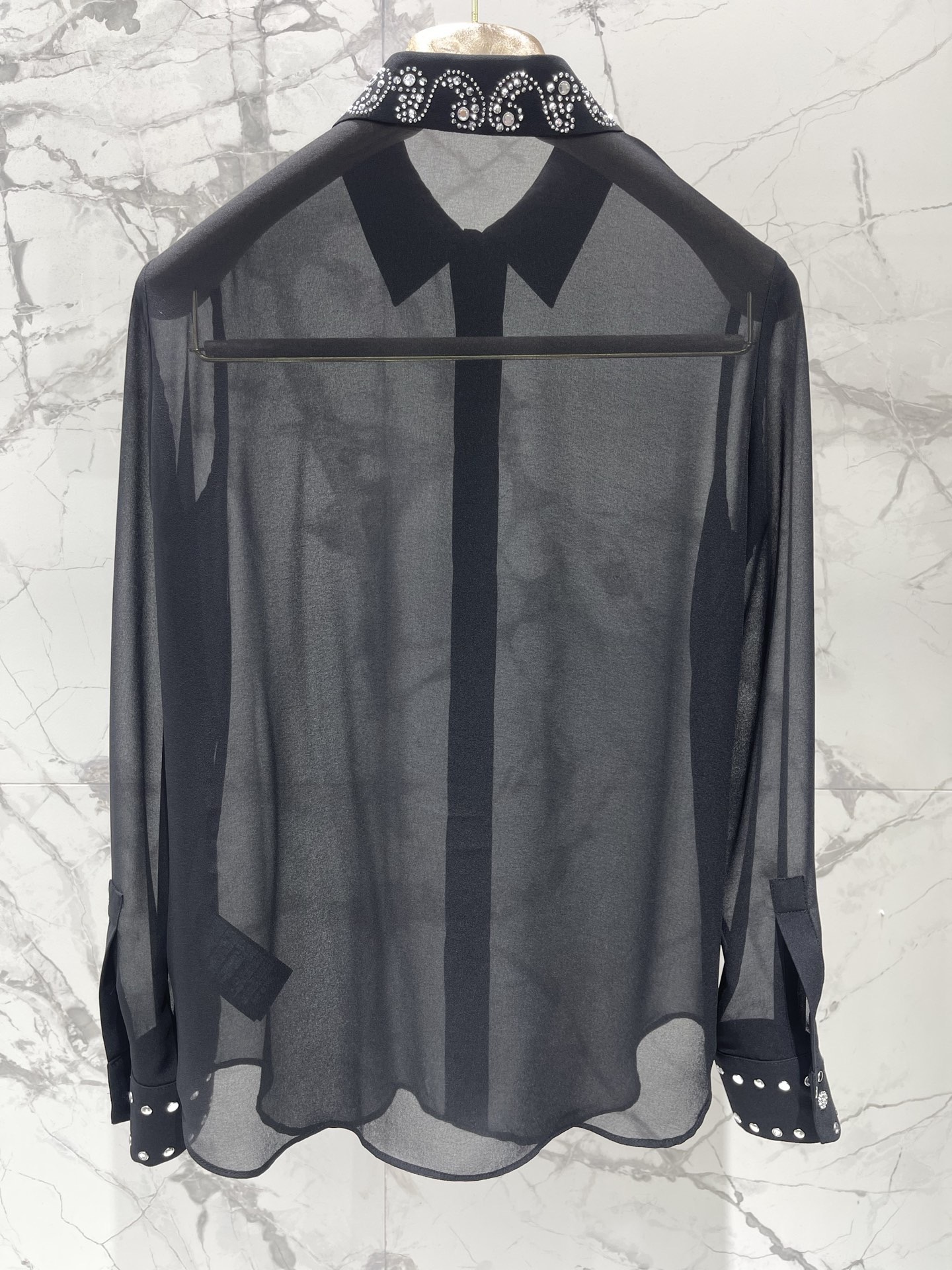 Рубашка женская в стиле Alexander McQueen чёрного цвета