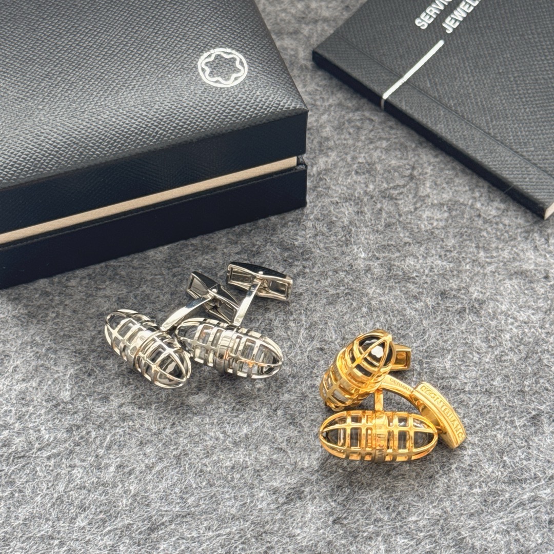 Запонки мужские Montblanc из металла овальной формы