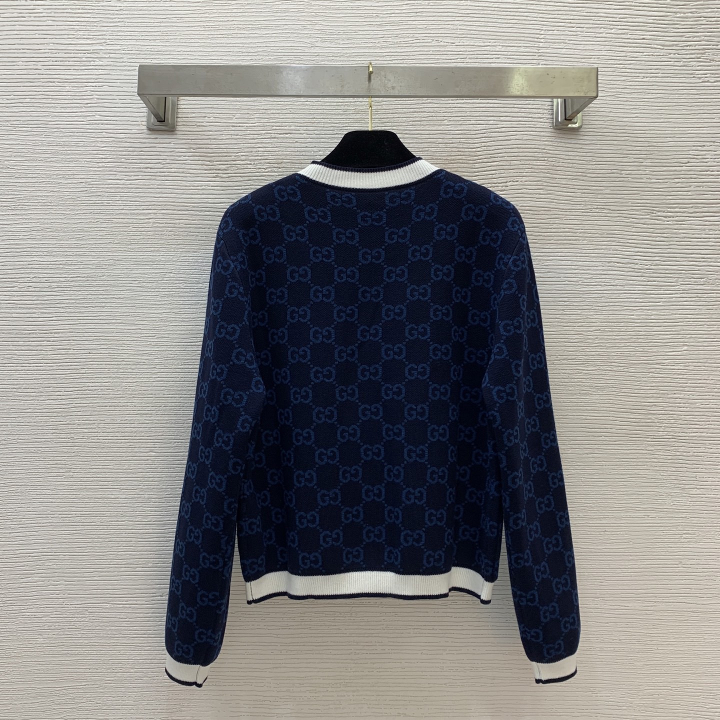 Кардиган женский в стиле Gucci с монограммой GG и контрастной отделкой