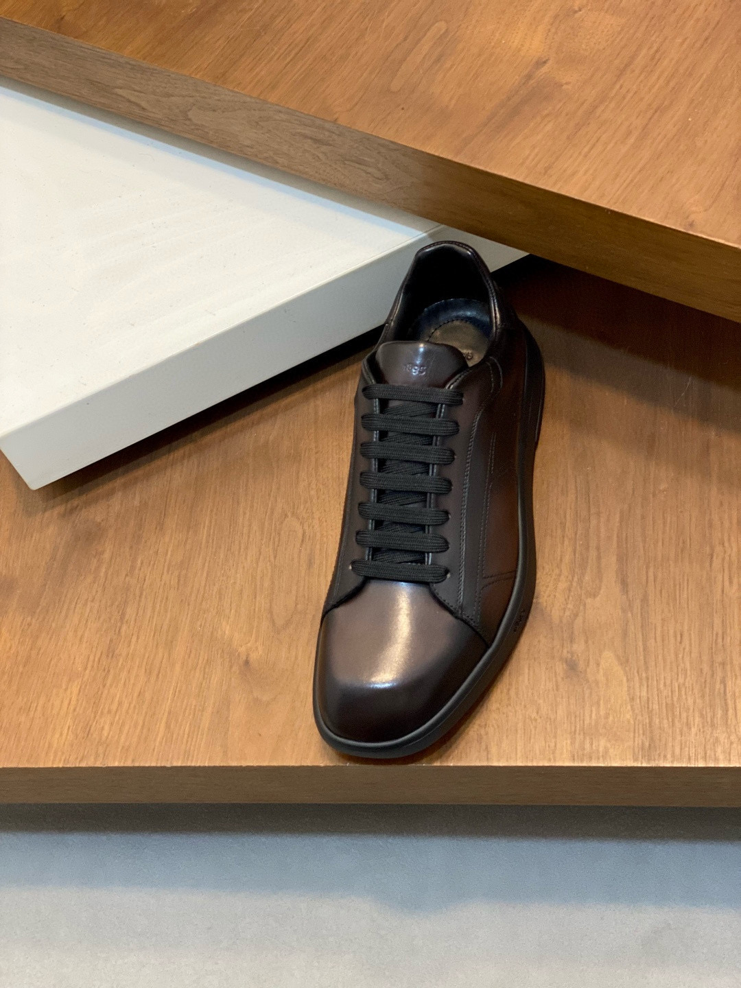 Кроссовки мужские в стиле Berluti тёмно-коричневого цвета