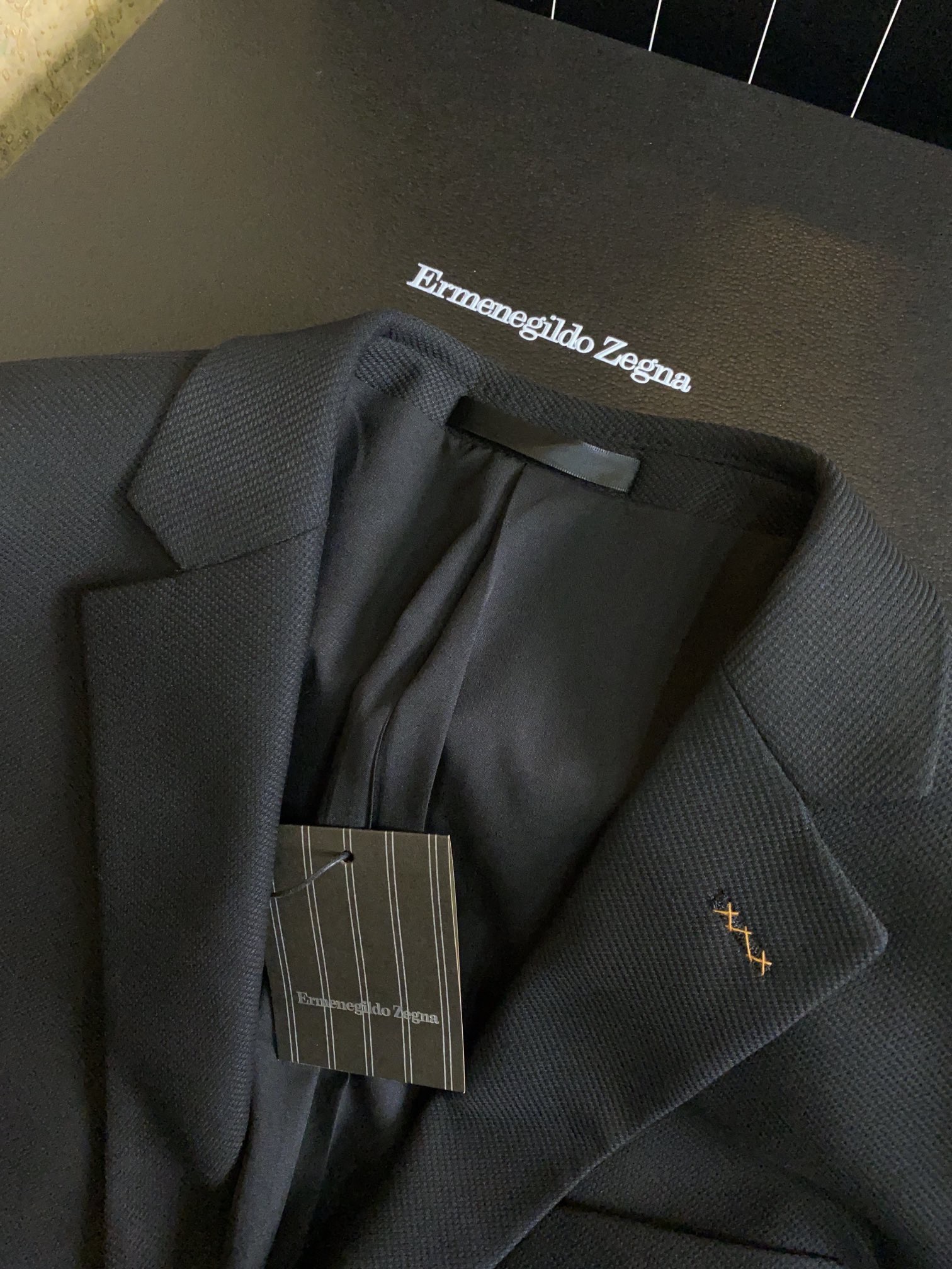 Костюм мужской в стиле Ermenegildo Zegna черного цвета (пиджак + брюки)