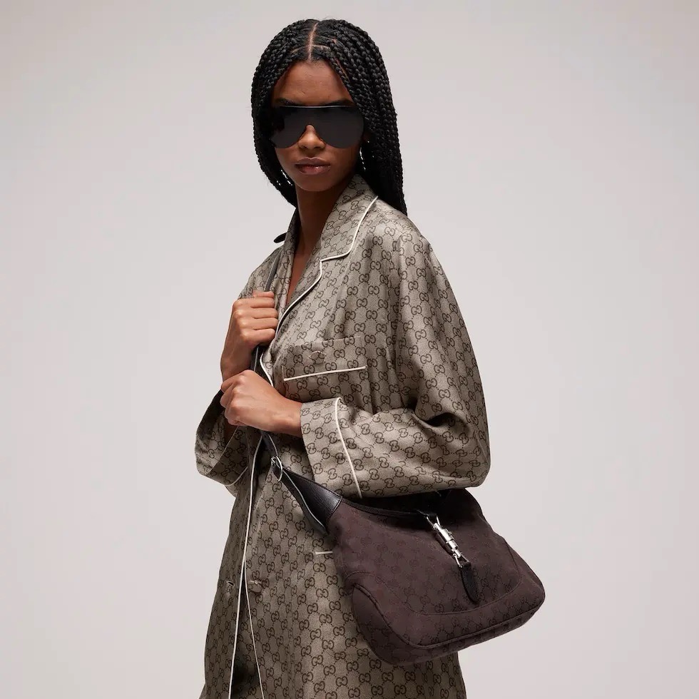Сумка женская в стиле Gucci Jackie 1961 темно-коричневого цвета