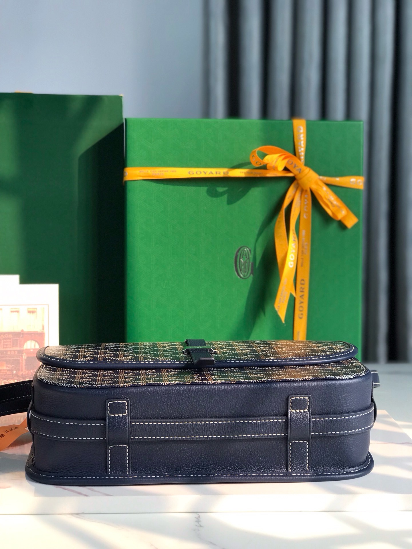 Сумка женская Goyard Belvédère II тёмно-синего цвета