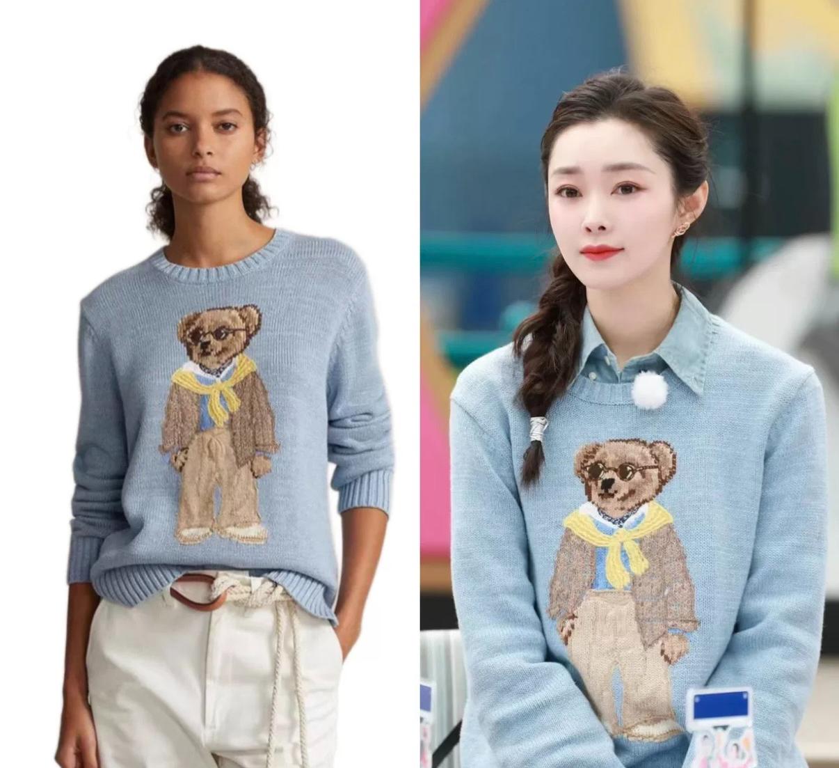 Джемпер женский в стиле Ralph Lauren с вышивкой медвежонка