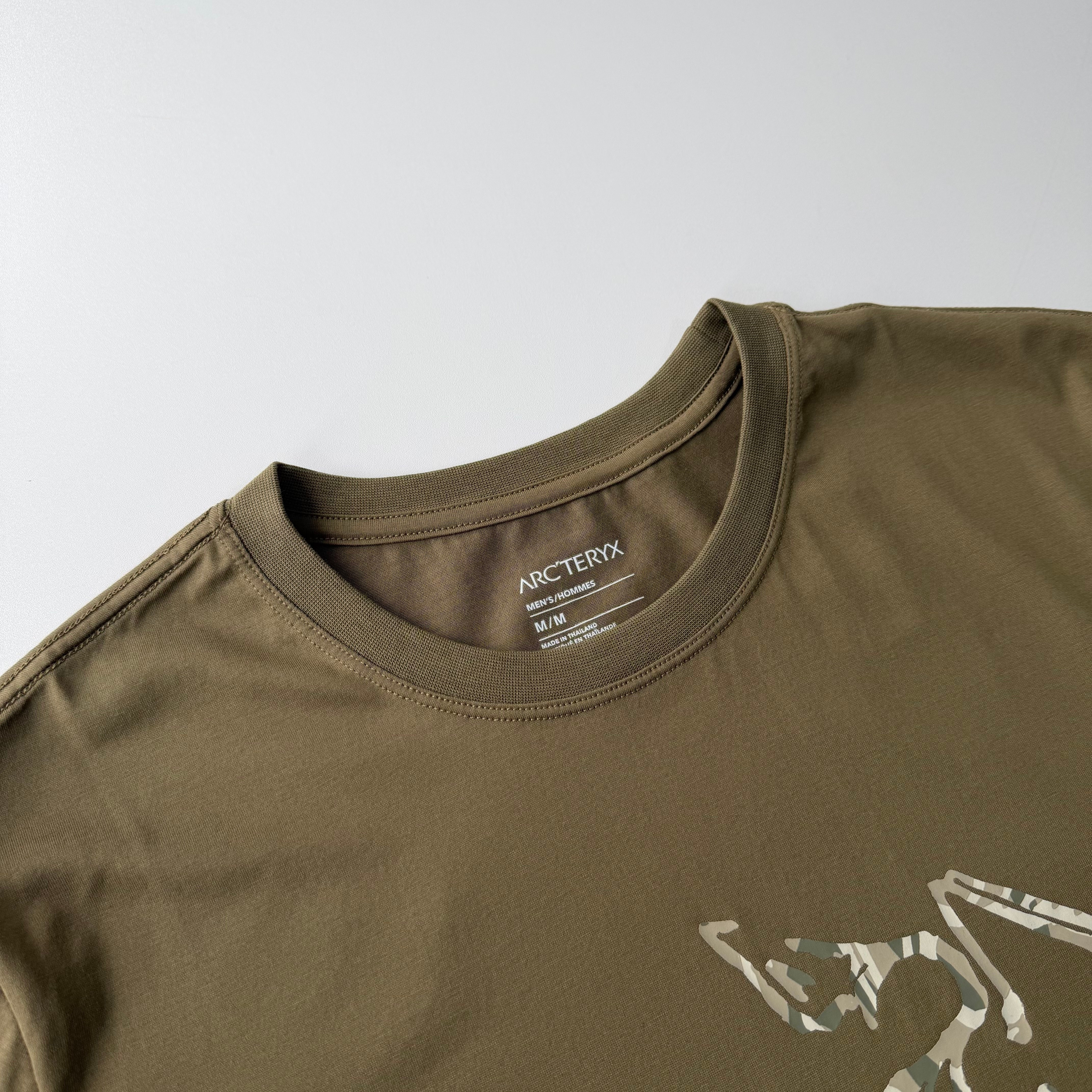 Футболка мужская Arc’teryx с принтом скелета хаки цвета