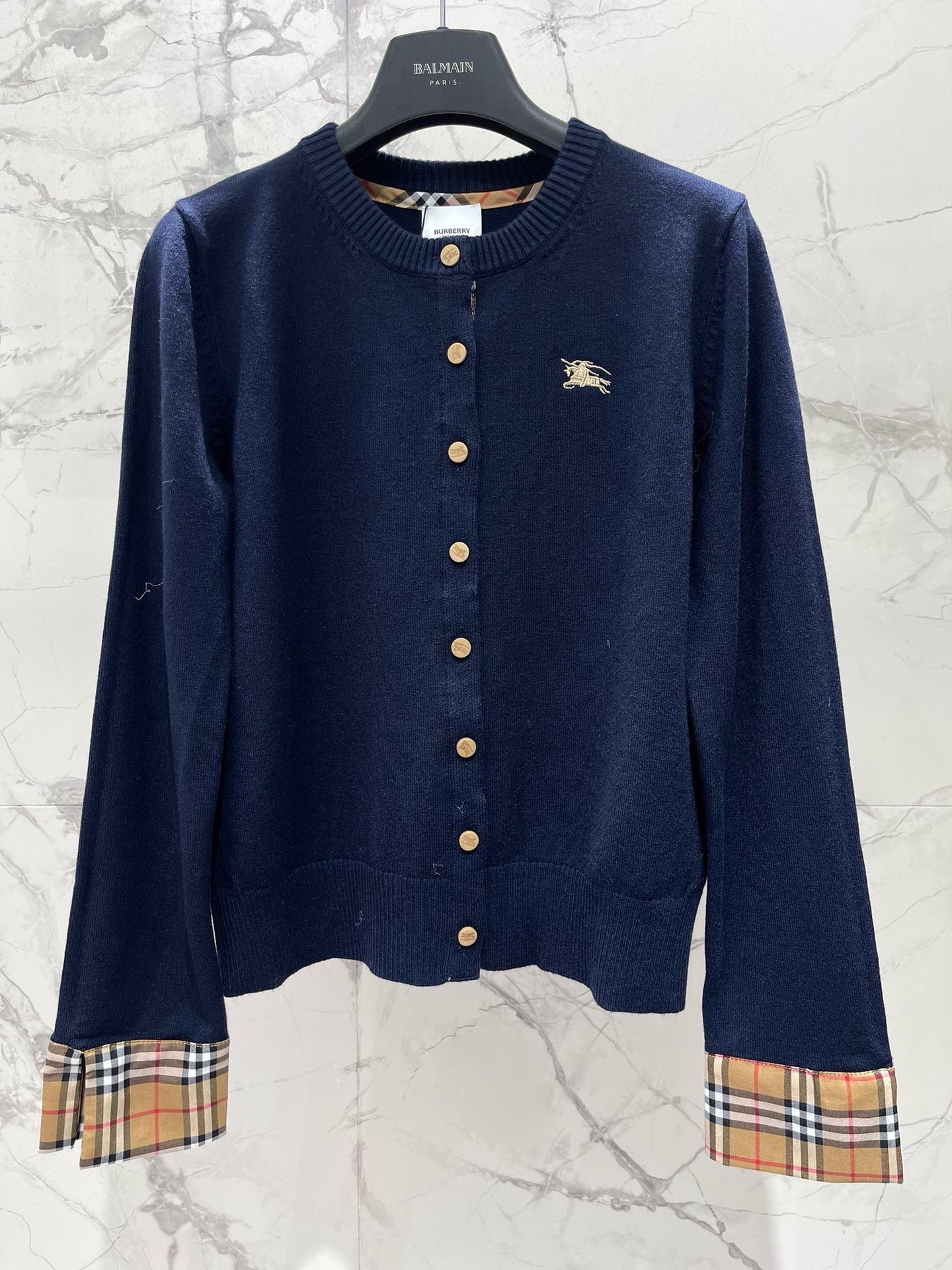 Кардиган женский Burberry EKD Cotton Wool Cardigan тёмно-синего цвета