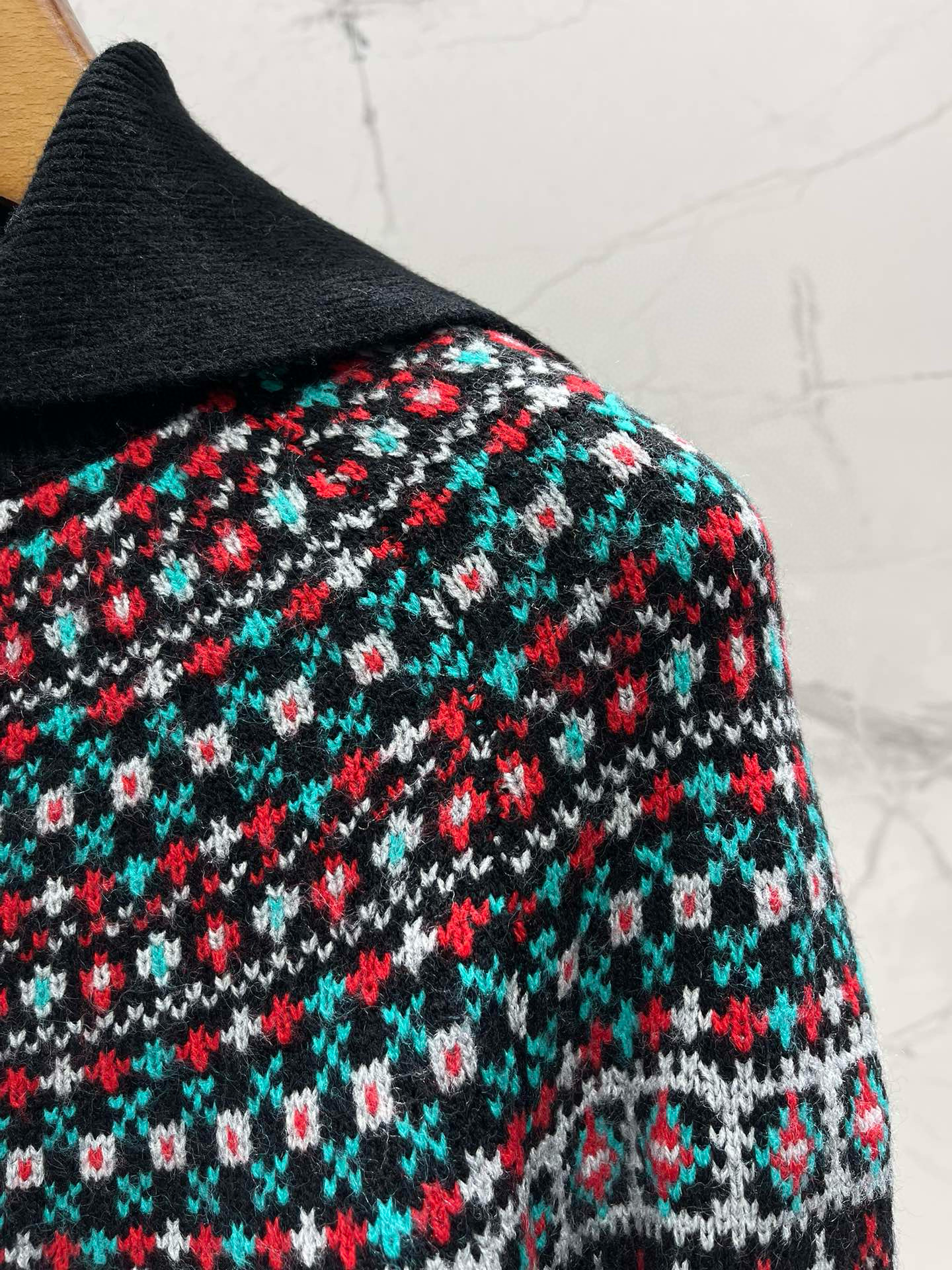 Кардиган женский в стиле Polo Ralph Lauren свободного кроя с узором Фэр-Айл тёмно-синего цвета