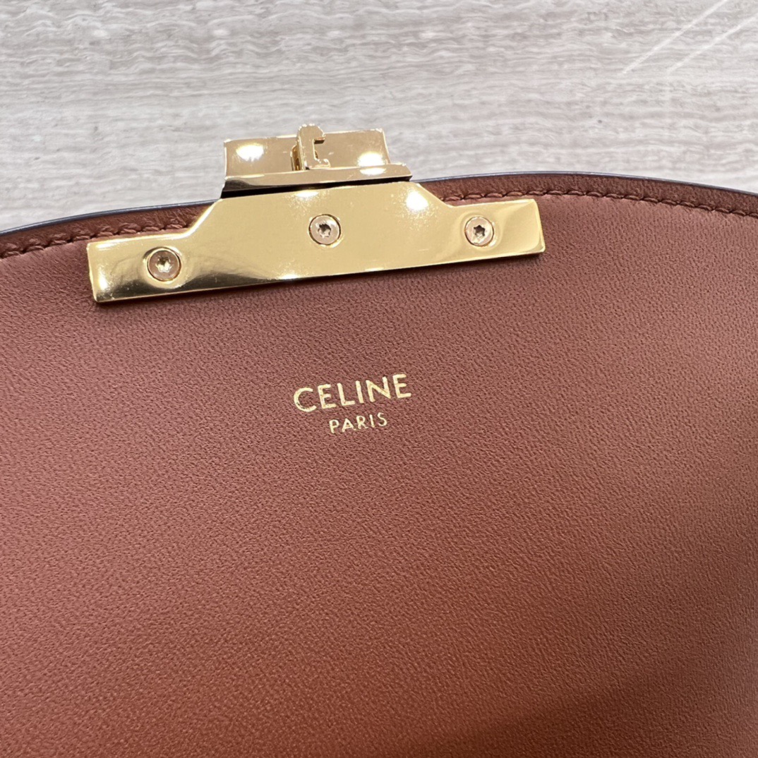 Сумка женская в стиле Celine Triomphe Canvas мини с кожаной отделкой