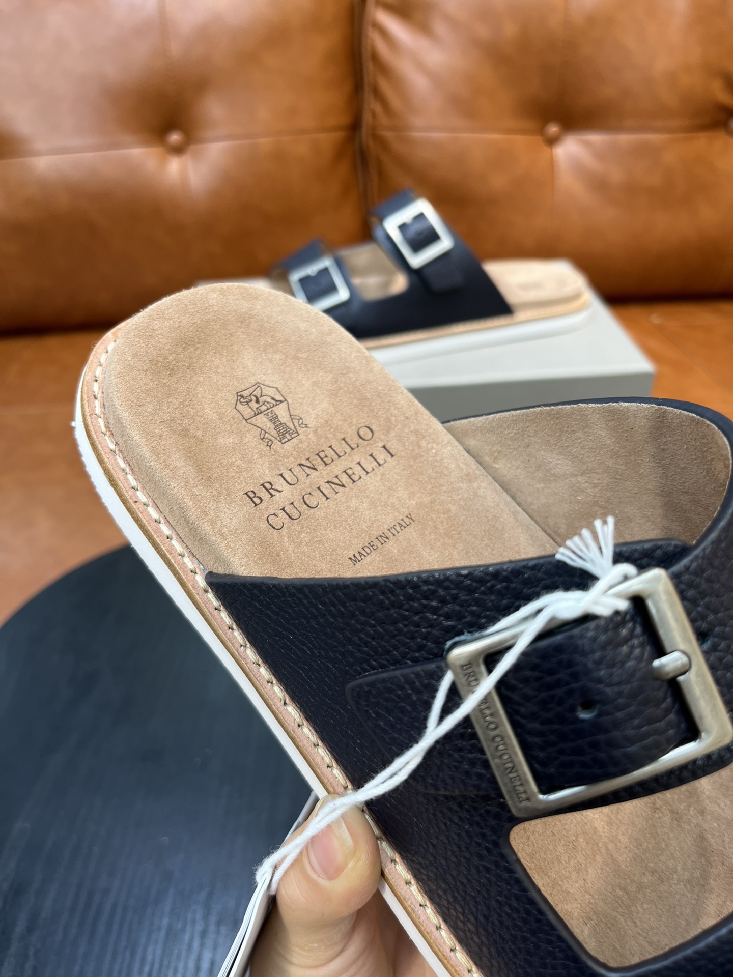 Сандалии мужские в стиле Brunello Cucinelli чёрного цвета