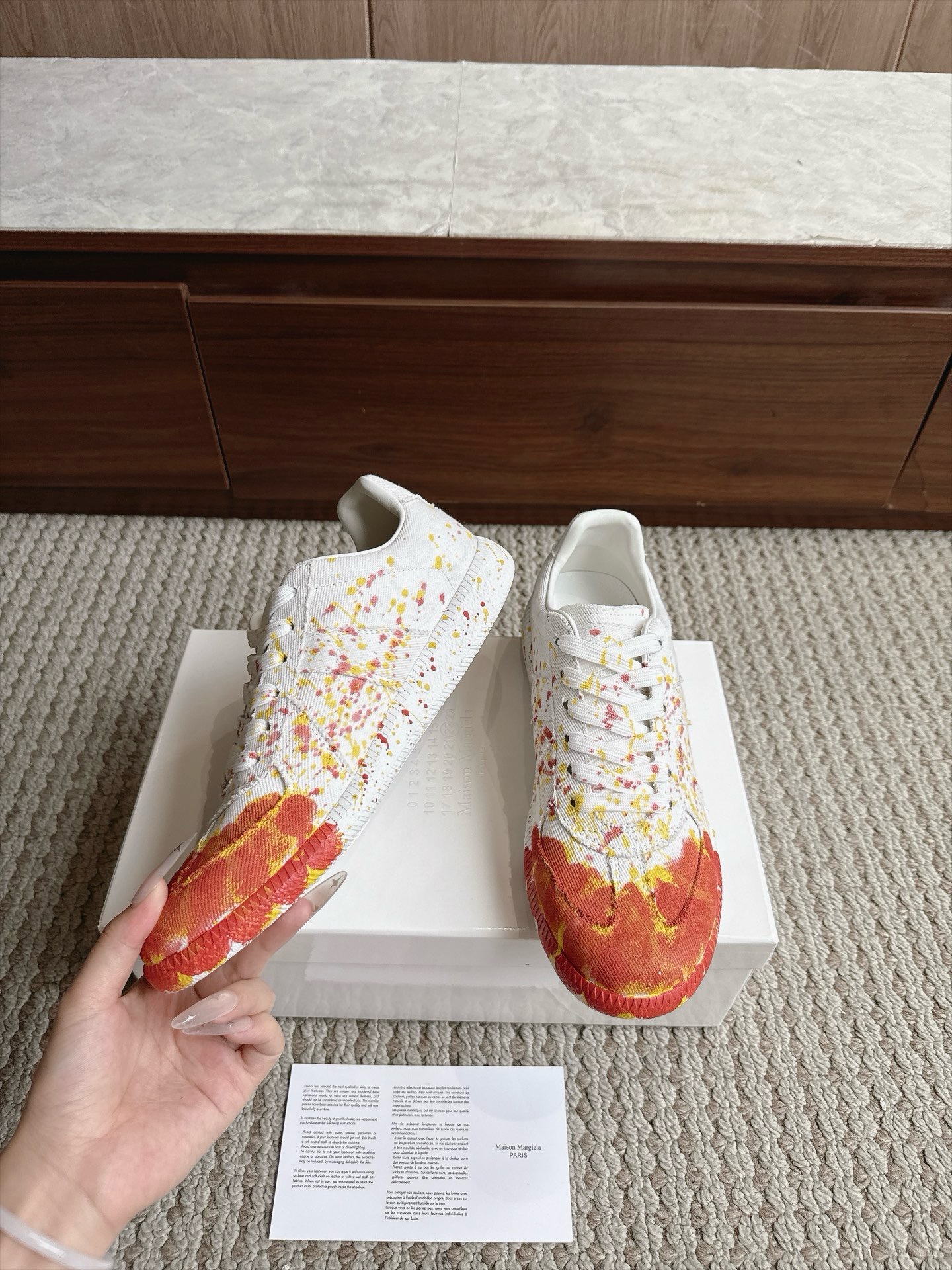 Кроссовки Maison Margiela Replica Paint Splatter белого цвета