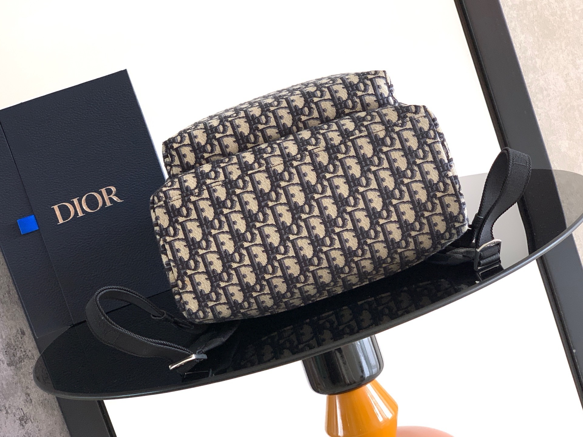 Рюкзак мужской Dior Heritage бежево-чёрного цвета