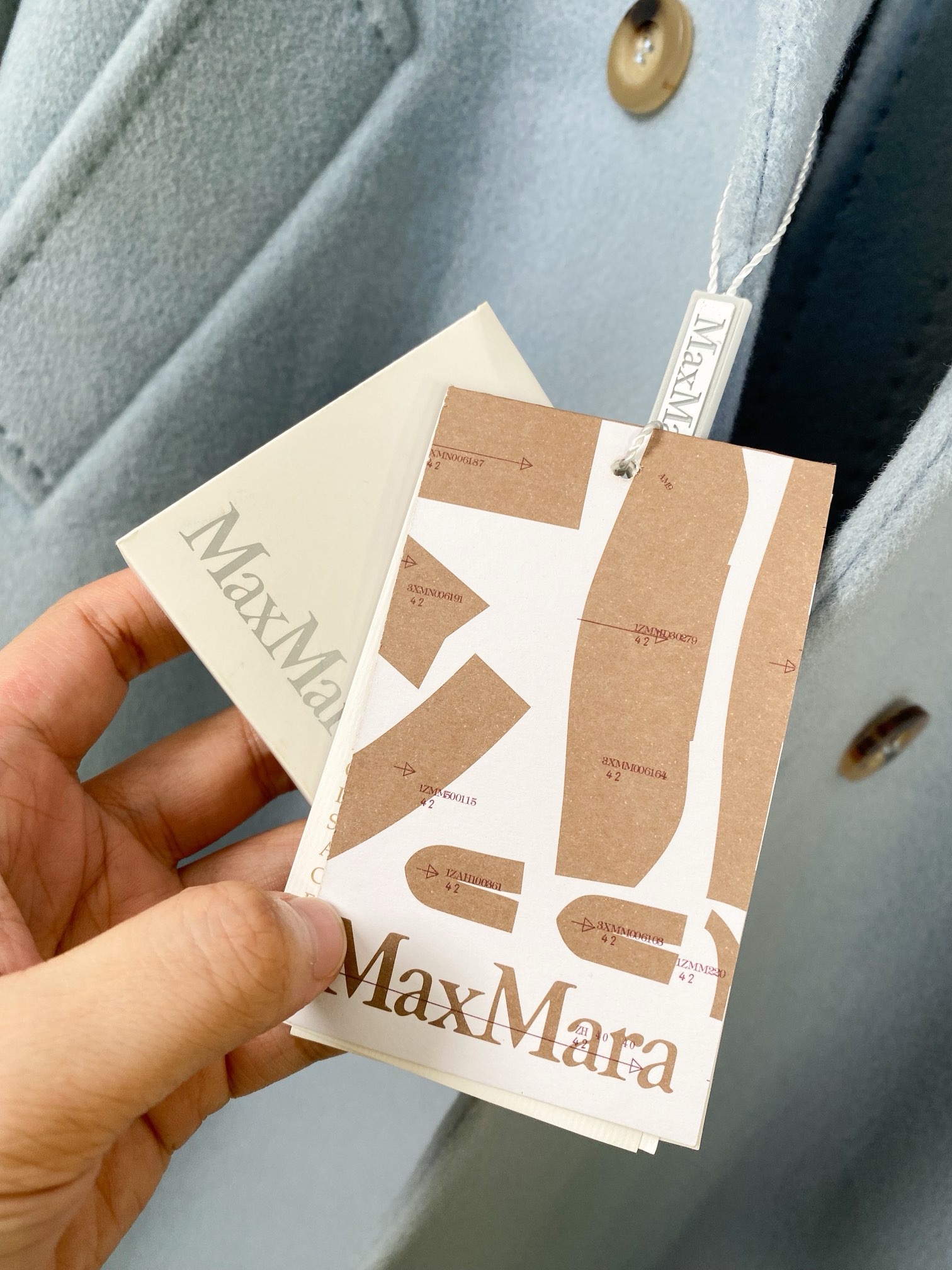Пальто женское в стиле Max Mara Anne-Marie Beretta голубого цвета