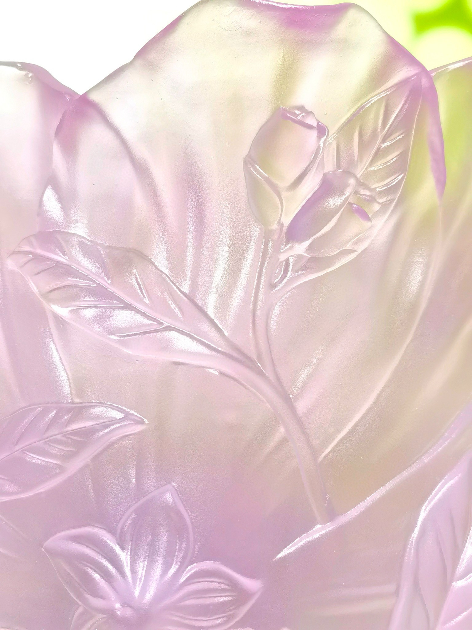 Ваза хрустальная в стиле Daum Camellia, розового цвета