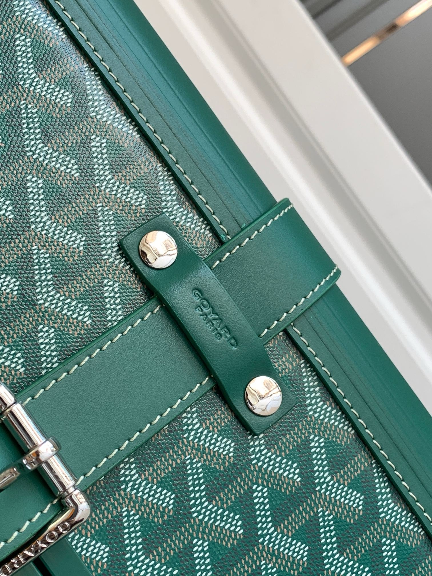 Чемодан Goyard Bourget PM зелёного цвета